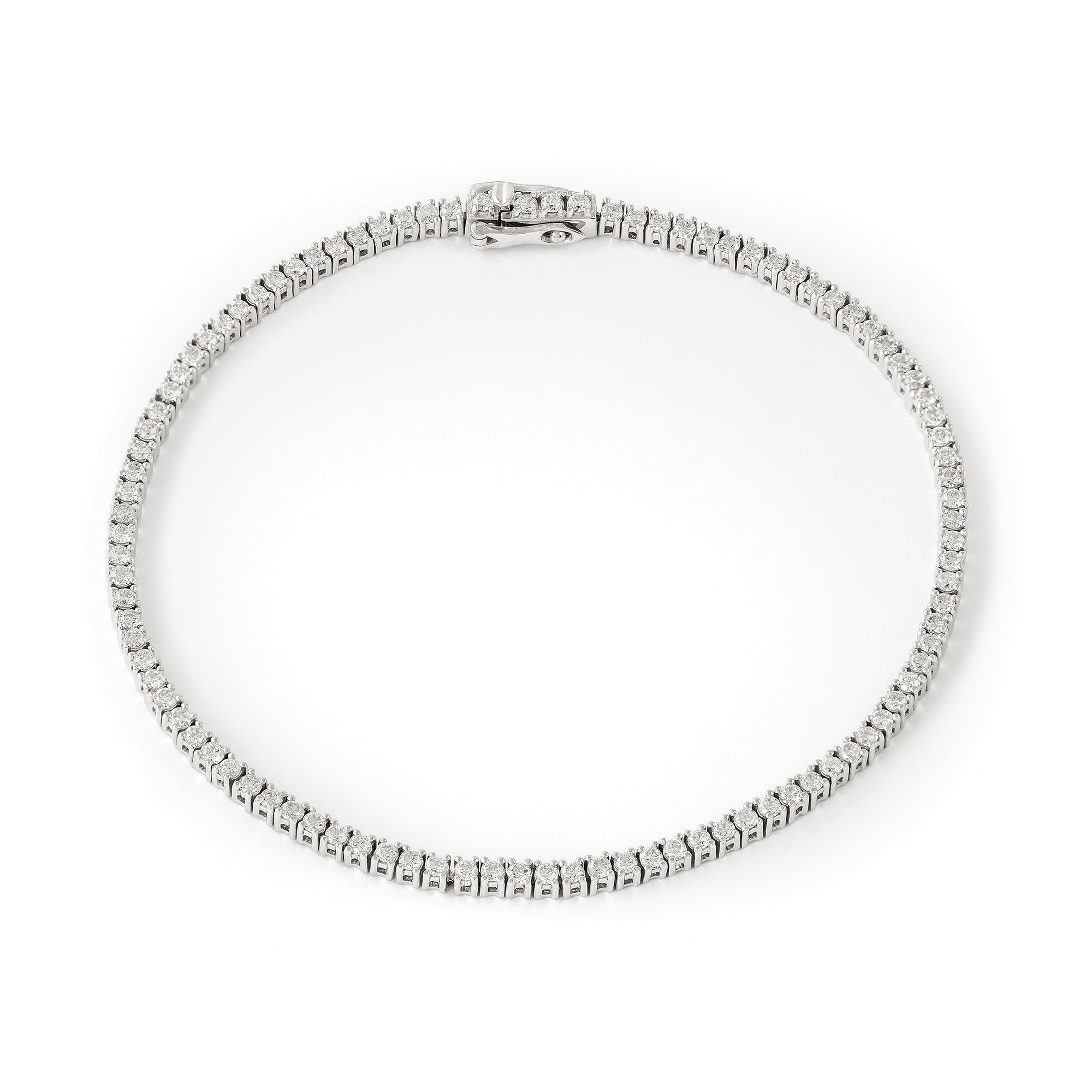 9ct White Gold 2ct Lab-Diamond Tennis Bracelet