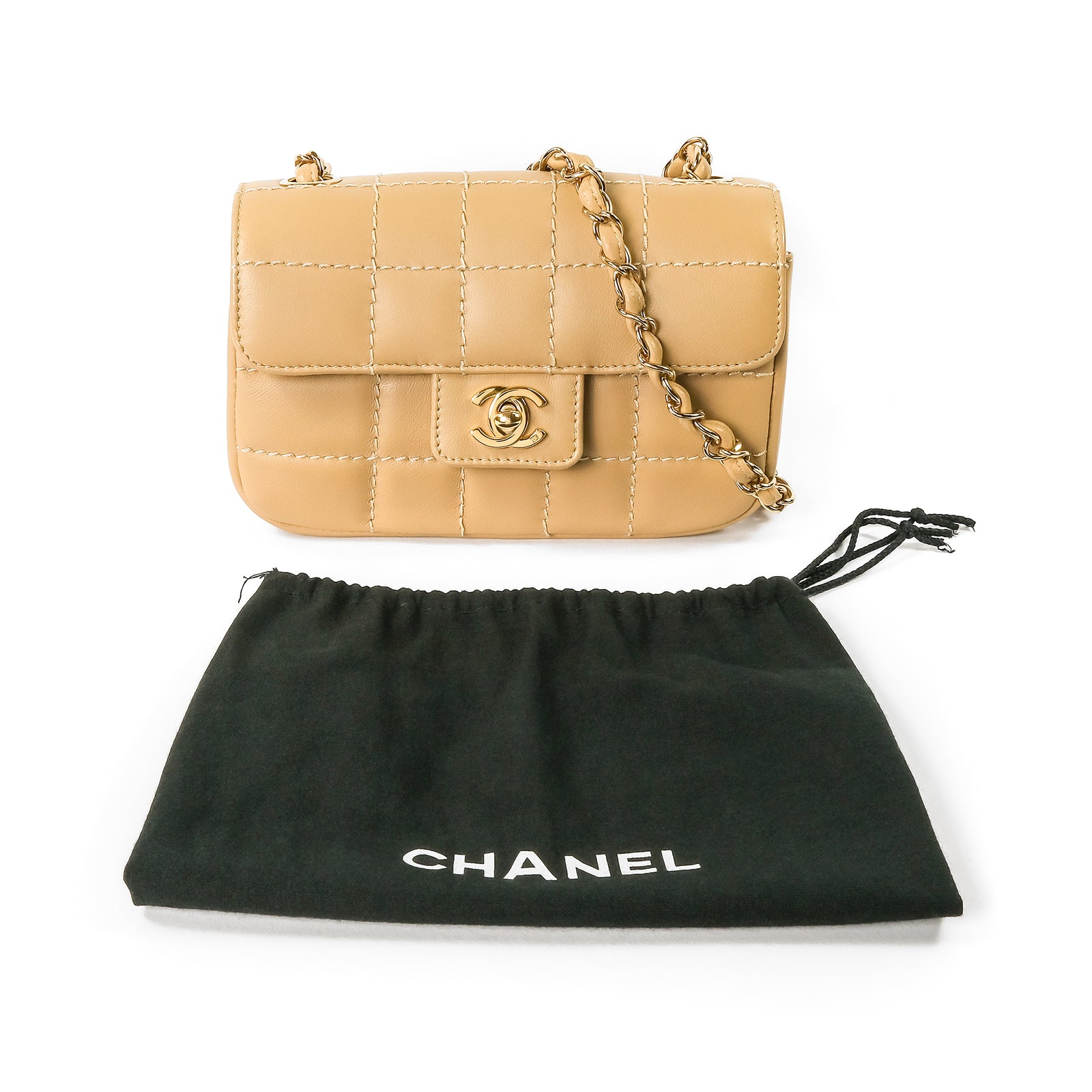 Chanel Chocolate Bar Beige Mini Flap