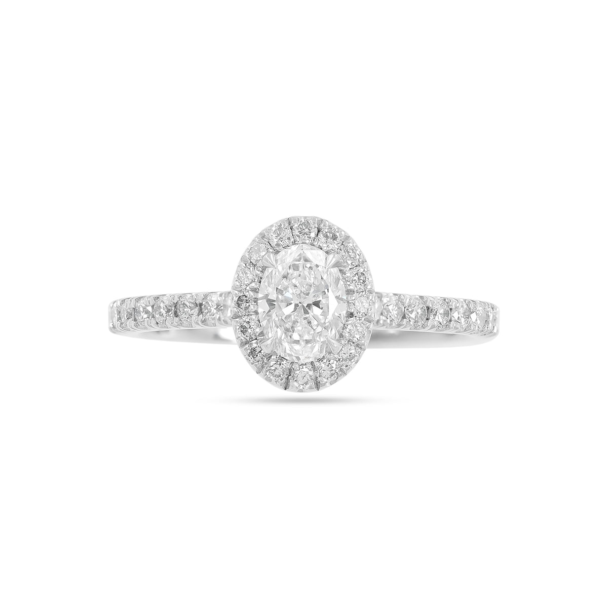  0.50ct Oval-Cut Diamond Halo Engagement Ring