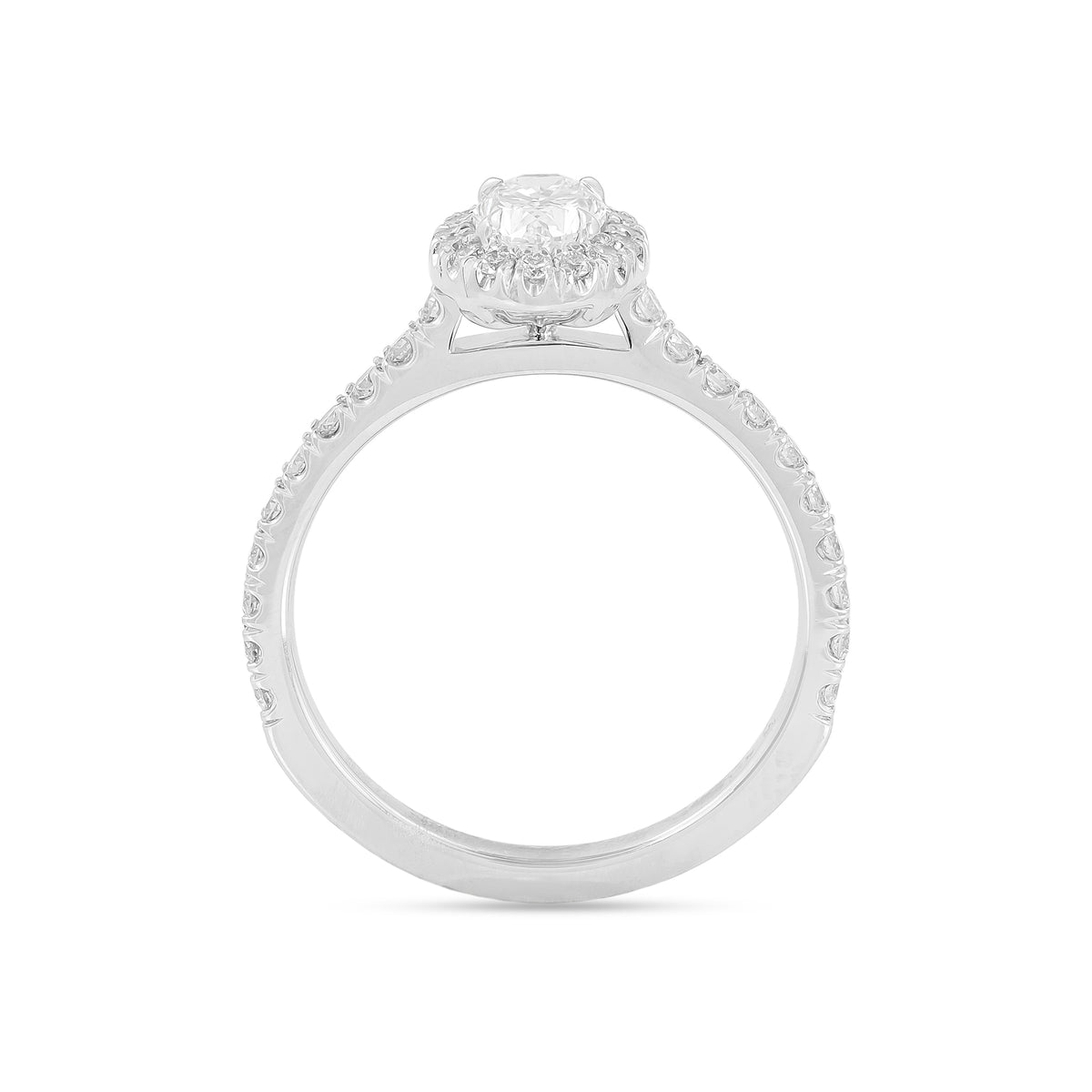 0.50ct Oval-Cut Diamond Halo Engagement Ring