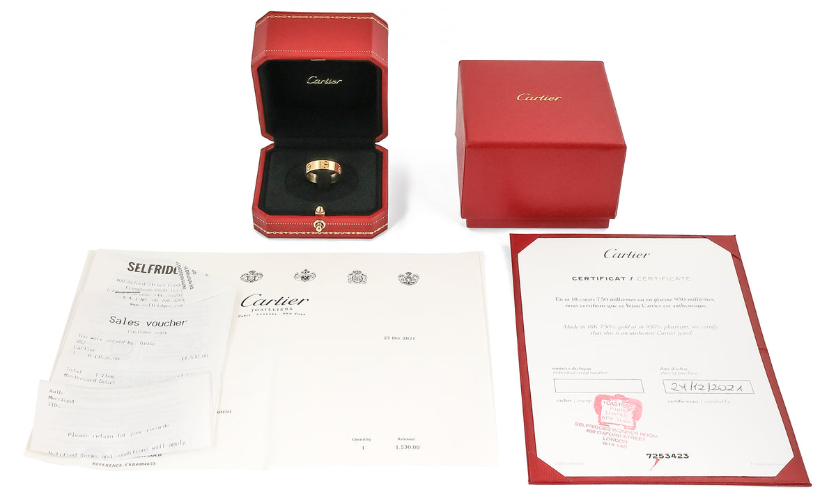 Cartier 18ct Yellow Gold Plain Love Ring