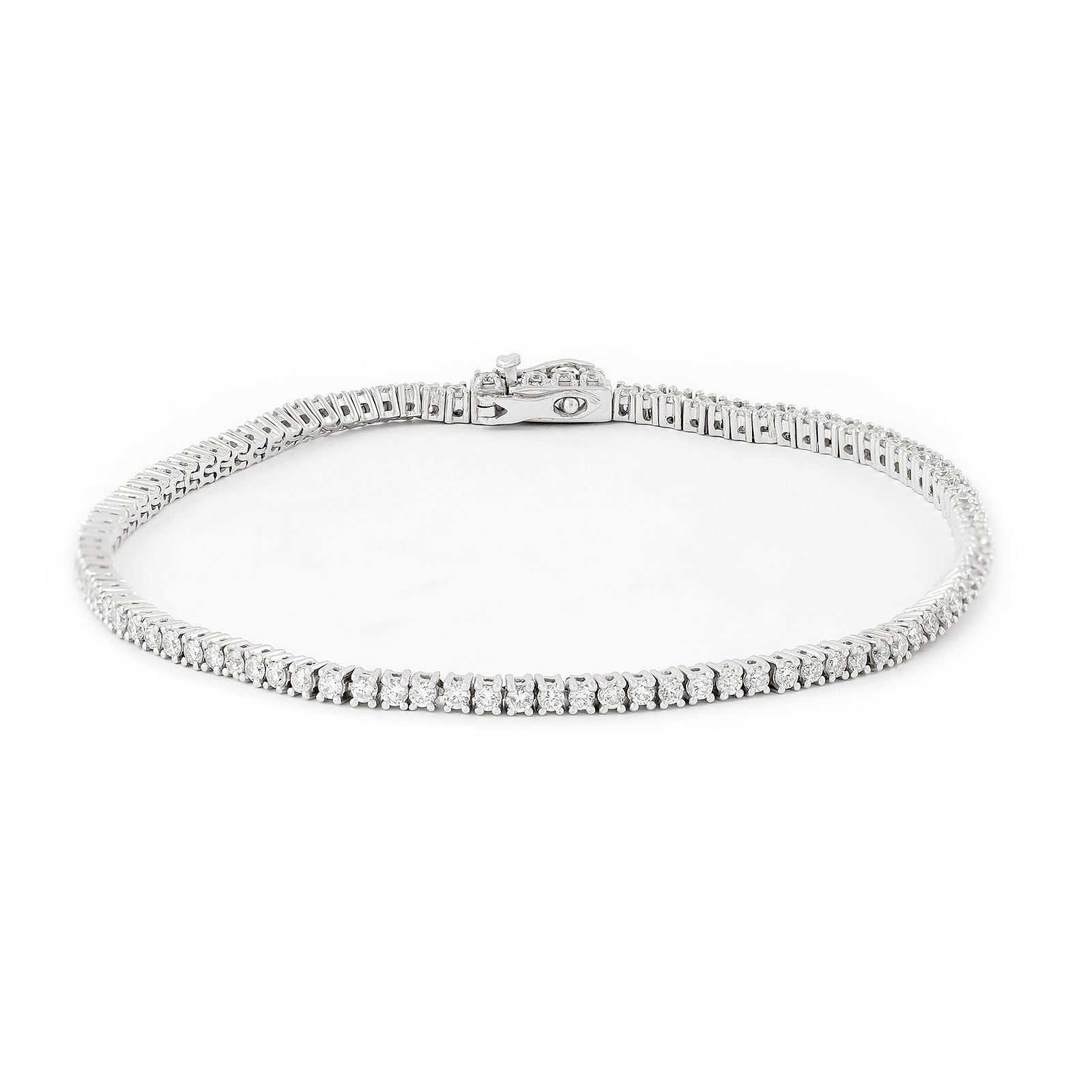 9ct White Gold 2ct Lab-Diamond Tennis Bracelet