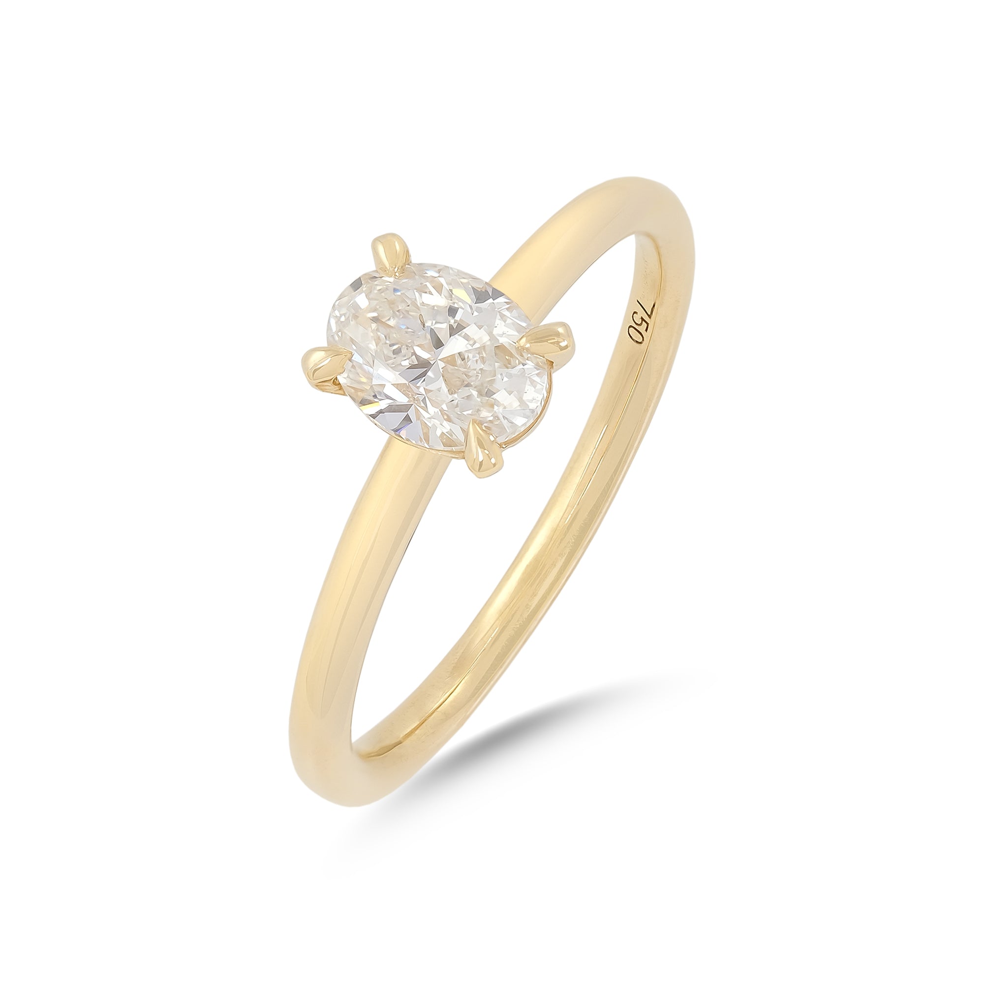 0.70ct Oval-Cut Diamond Engagement Ring