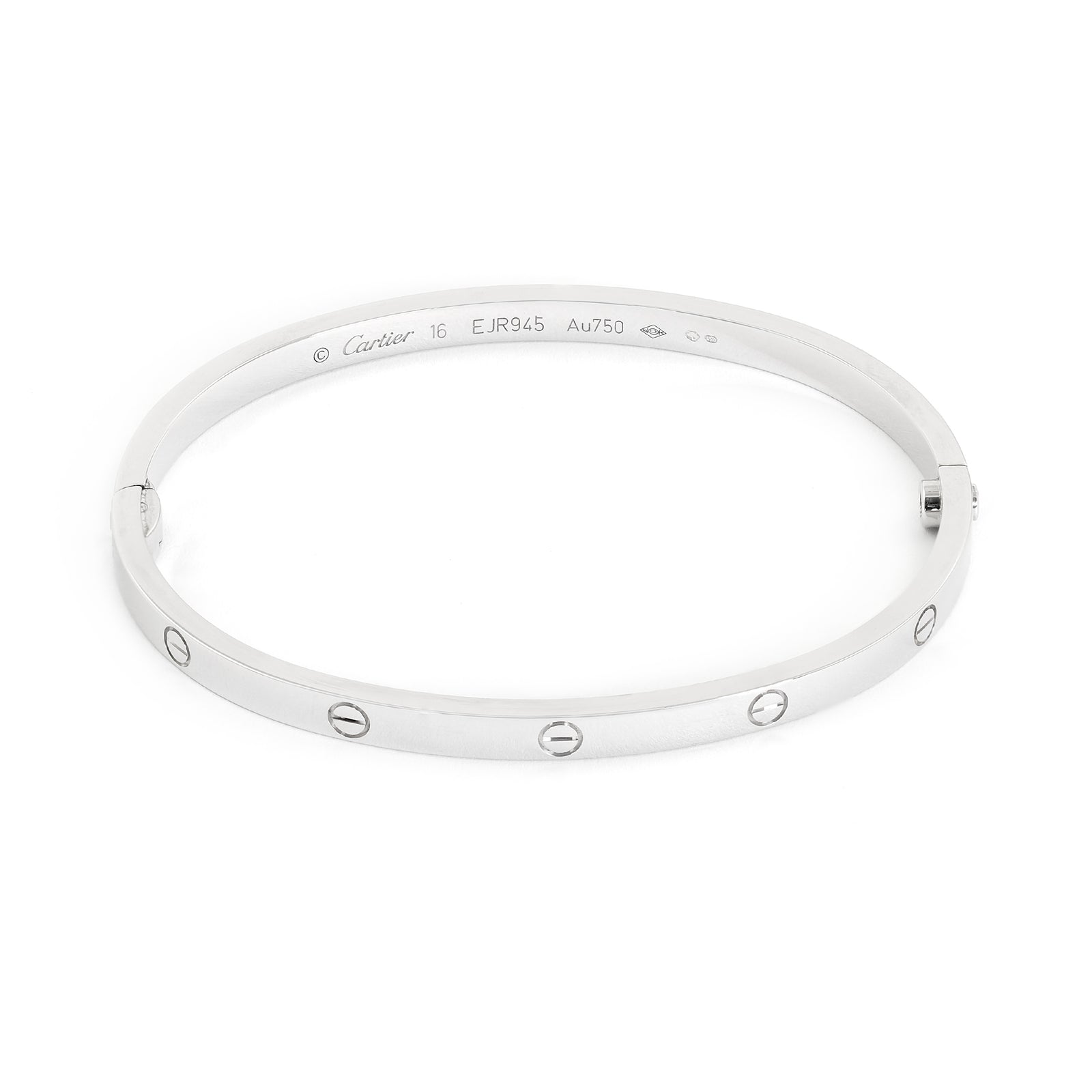 Cartier 18ct White Gold Thin Love Bangle