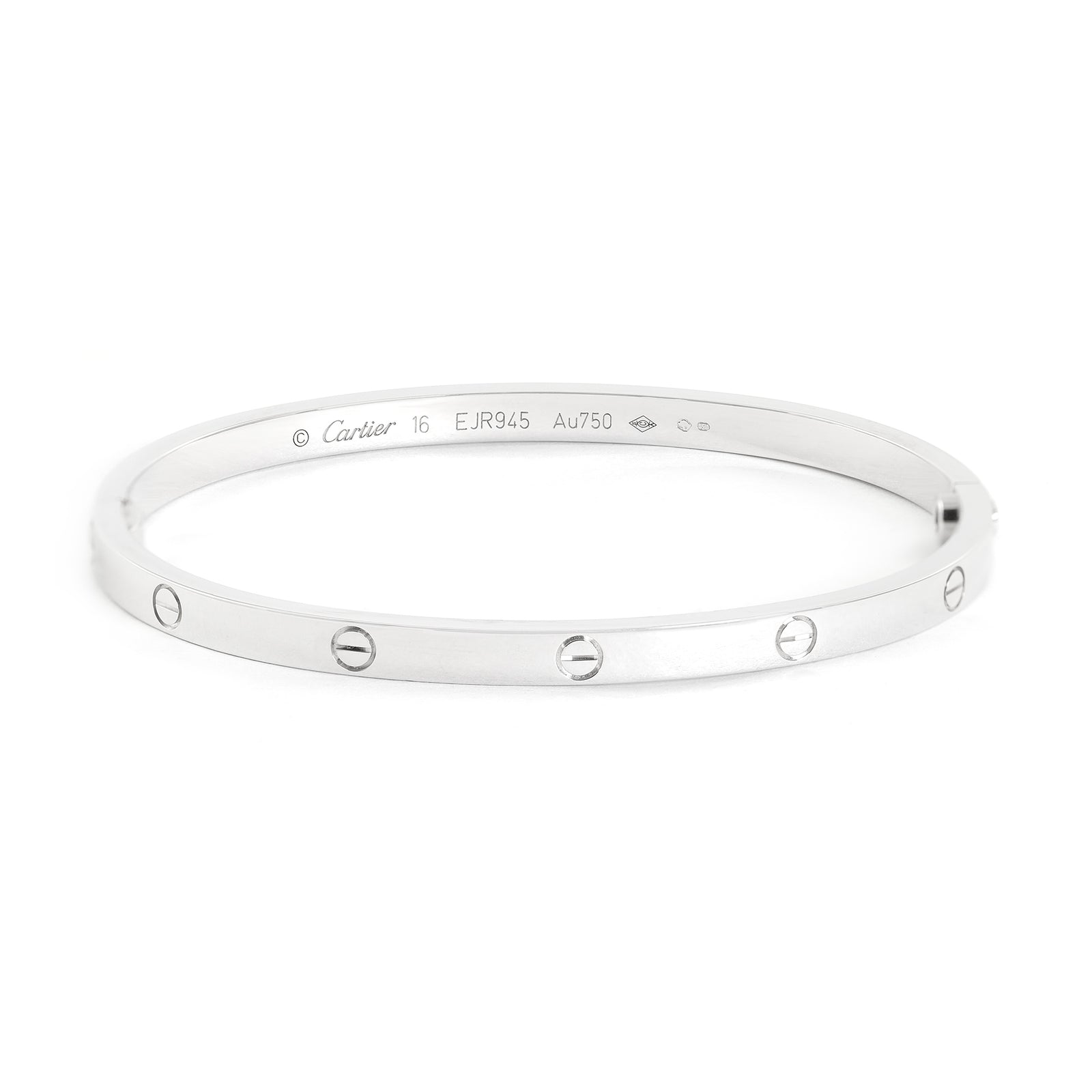 Cartier 18ct White Gold Thin Love Bangle