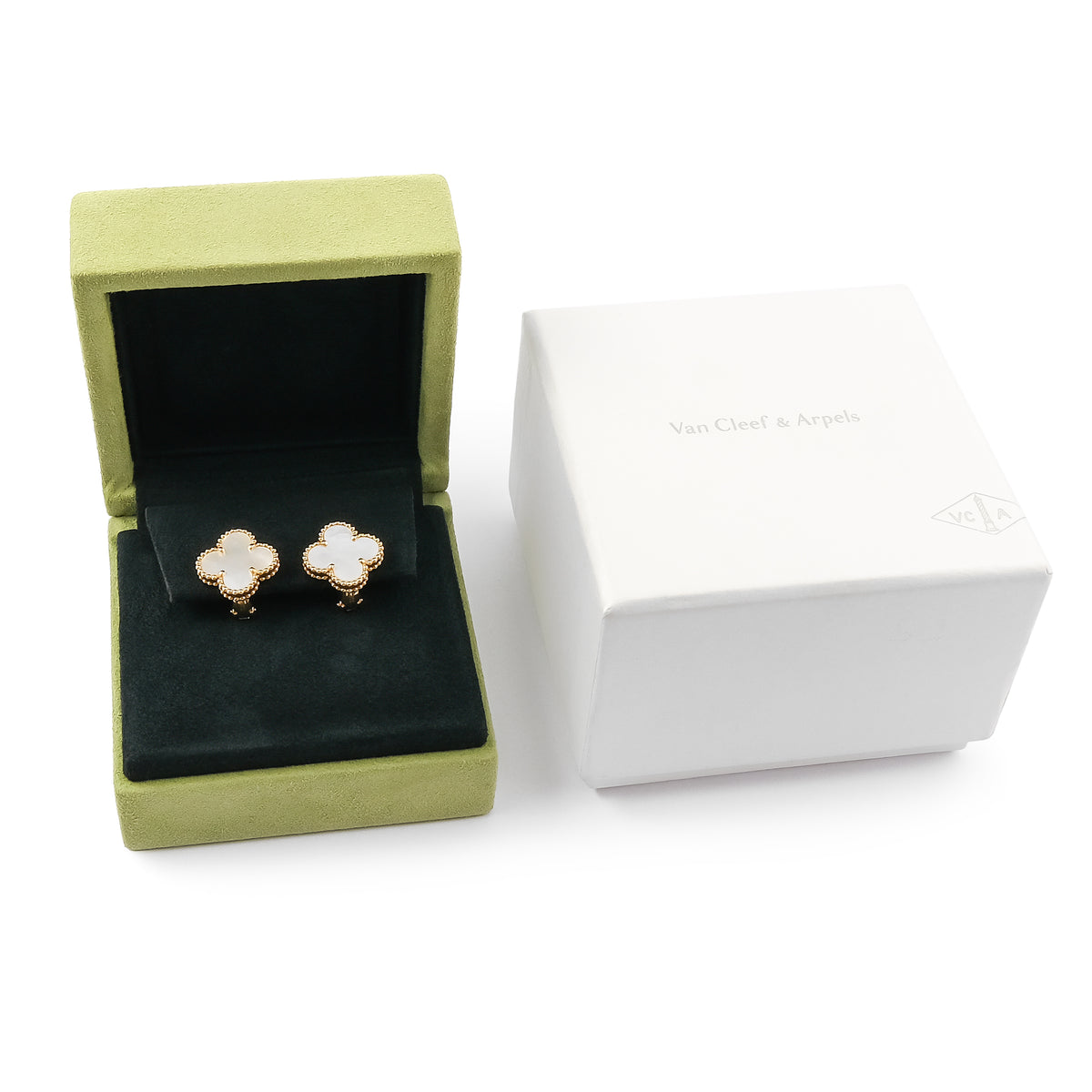 Van Cleef &amp; Arpels Vintage Alhambra Mother Of Pearl Earrings