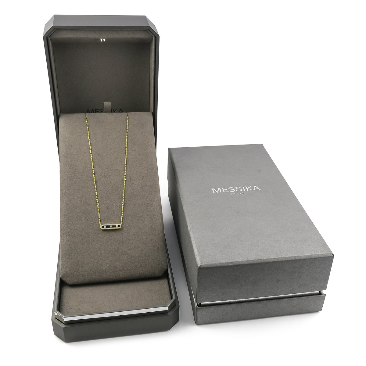 18ct Yellow Gold Messika Move Pavé Necklace