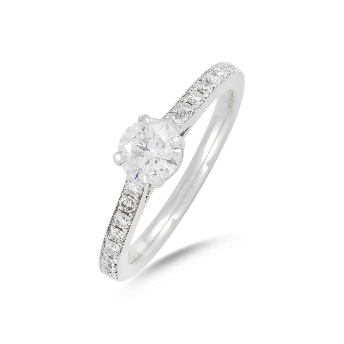0.60ct Brilliant-Cut Diamond Shoulder Set Engagement Ring