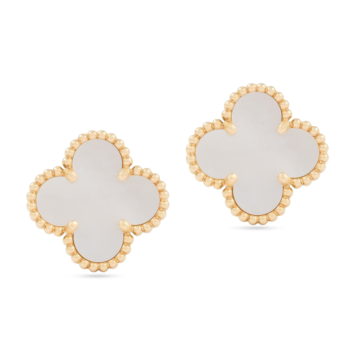 Van Cleef &amp; Arpels Vintage Alhambra Mother Of Pearl Earrings