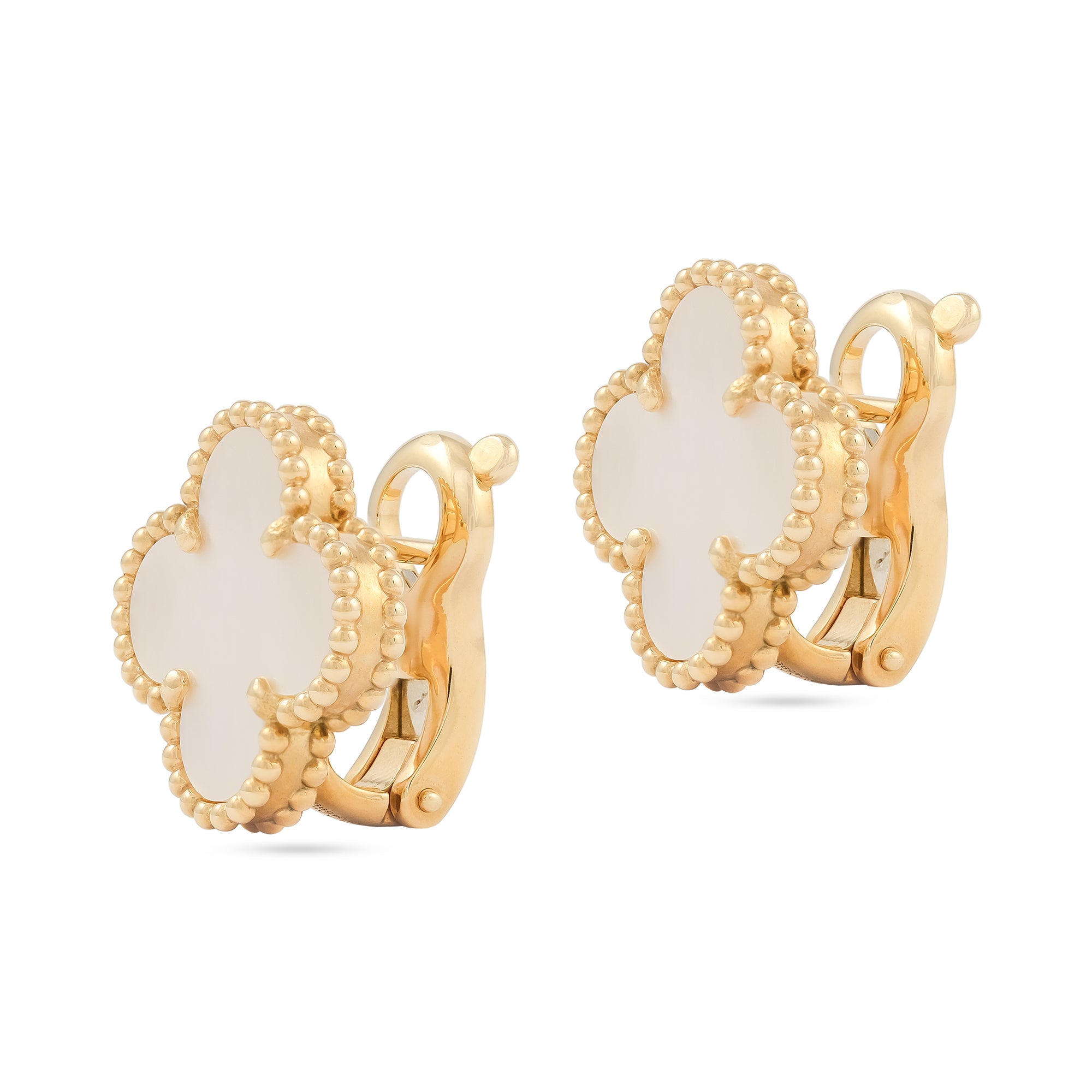 Van Cleef & Arpels Vintage Alhambra Mother Of Pearl Earrings