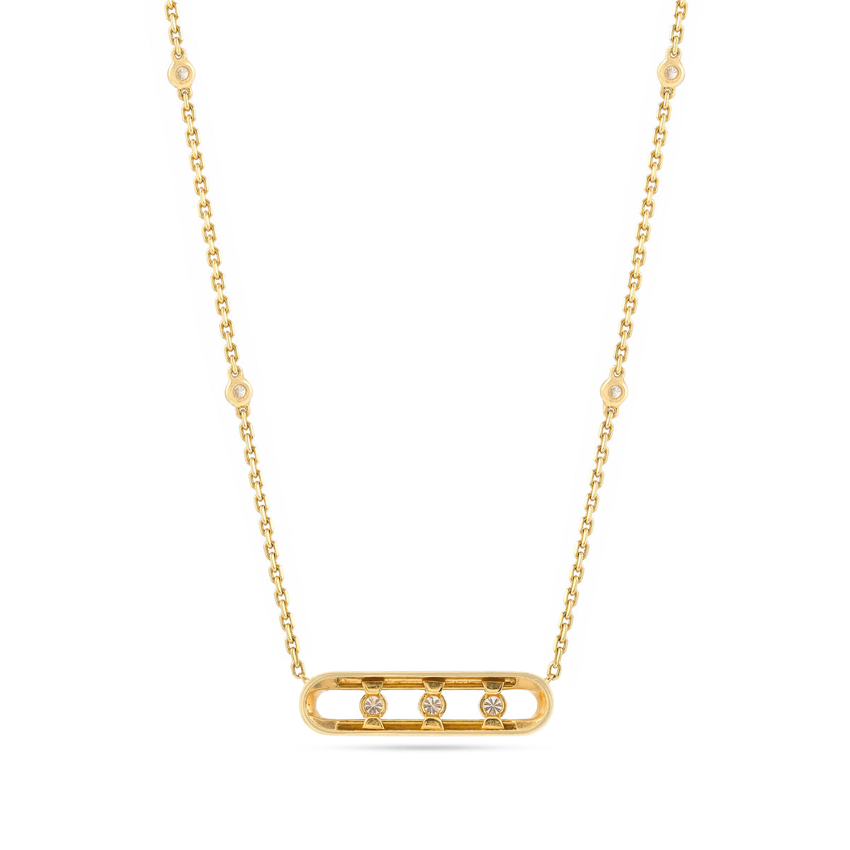 18ct Yellow Gold Messika Move Pavé Necklace