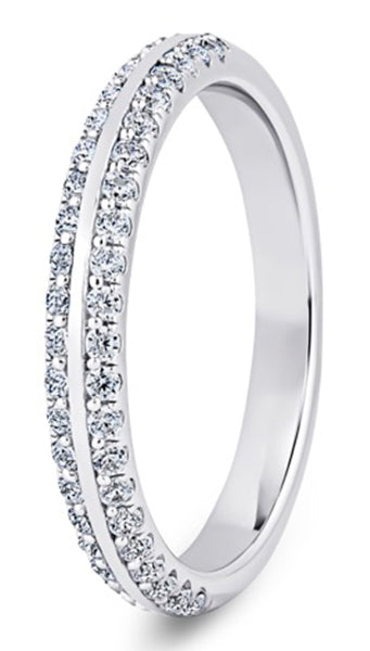 Round Brilliant Cut Knife Edge Diamond Wedding Ring