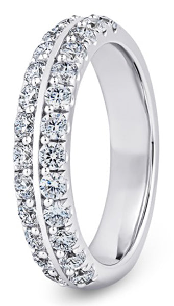 Round Brilliant Cut Knife Edge Diamond Wedding Ring