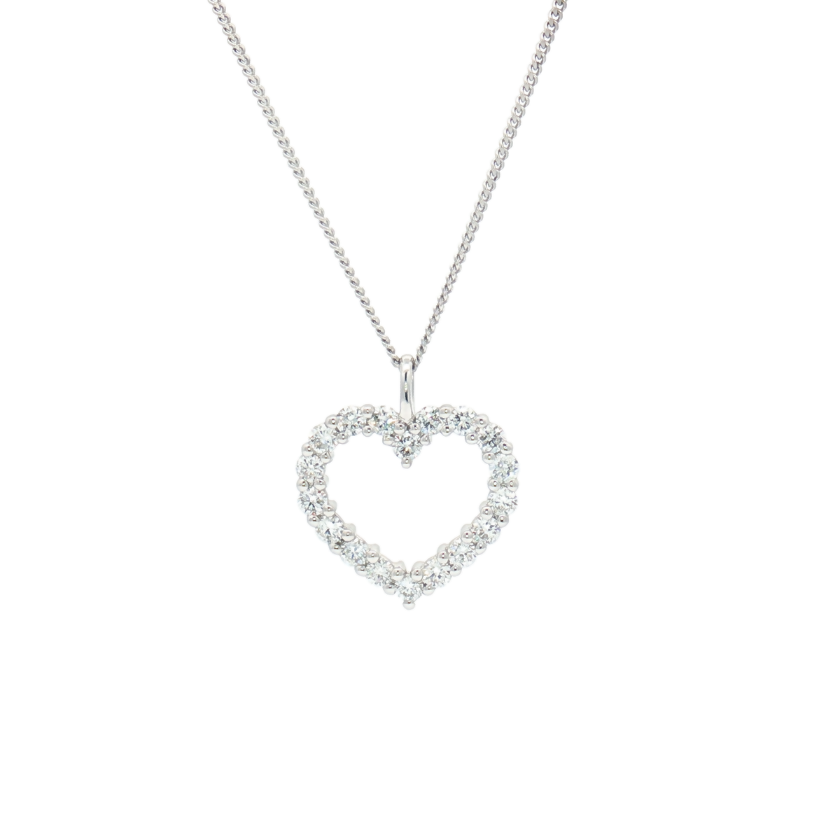 Lab Diamond 0.42ct Heart Shaped 9ct White Gold Pendant 
