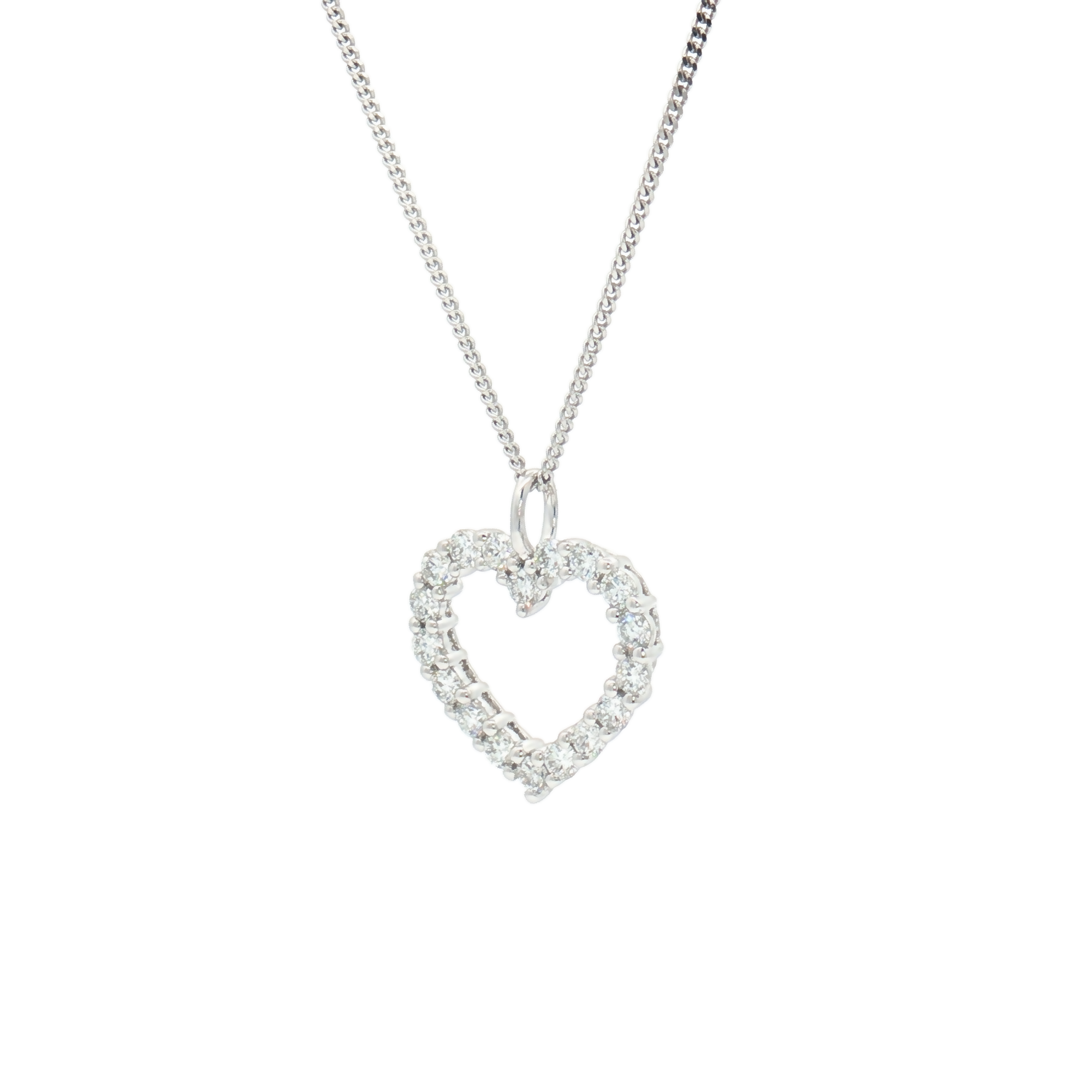 Lab Diamond 0.42ct Heart Shaped 9ct White Gold Pendant 