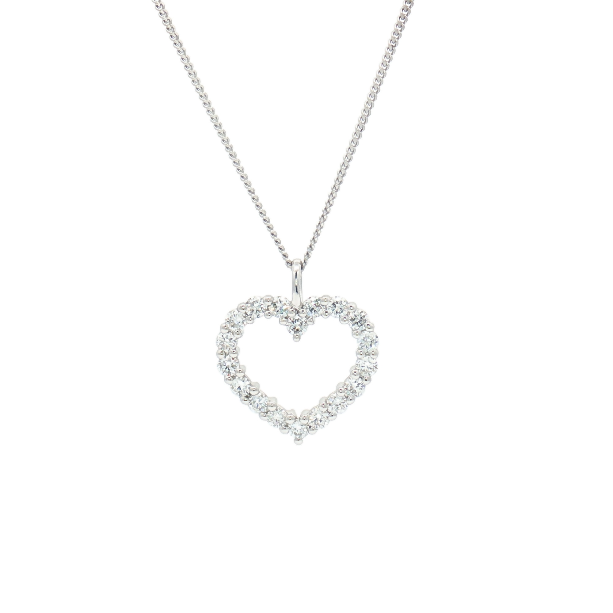 Lab Diamond 0.42ct Heart Shaped 9ct White Gold Pendant 