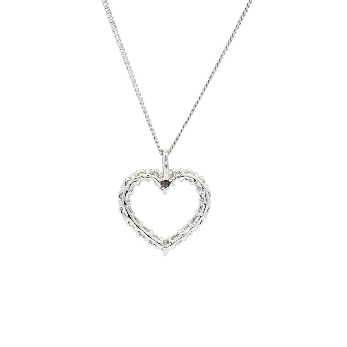 Lab Diamond 0.42ct Heart Shaped 9ct White Gold Pendant 