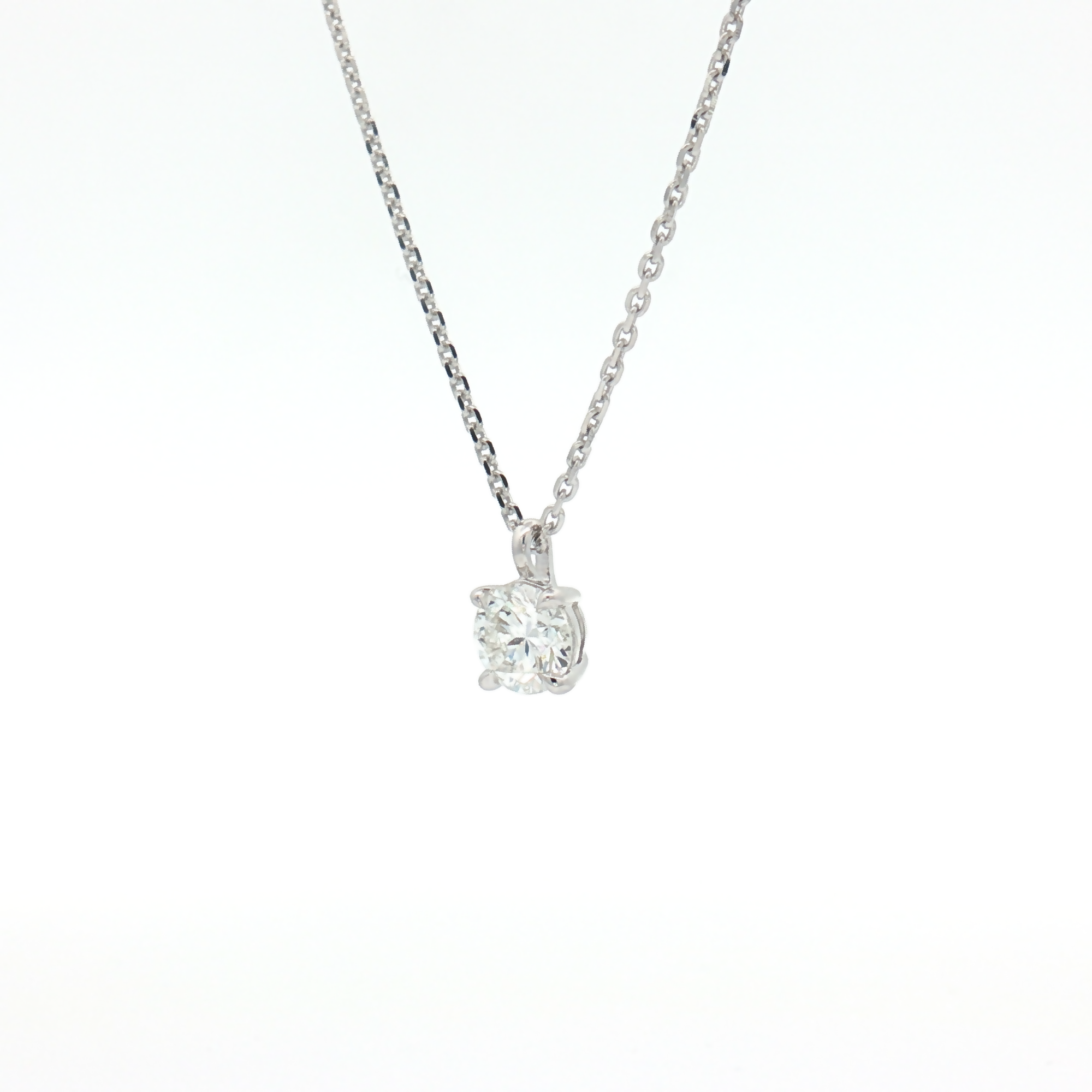 Lab Diamond 0.50ct Brilliant-Cut 9ct White Gold Pendant