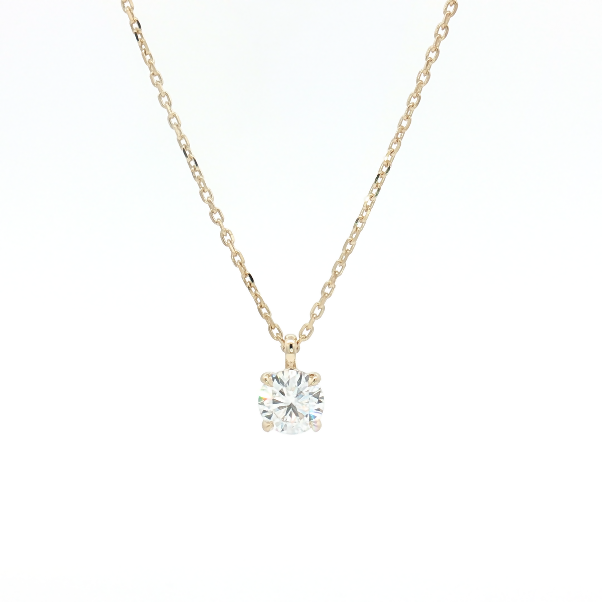 Lab Diamond 0.50ct Brilliant-Cut 9ct Yellow Gold Pendant