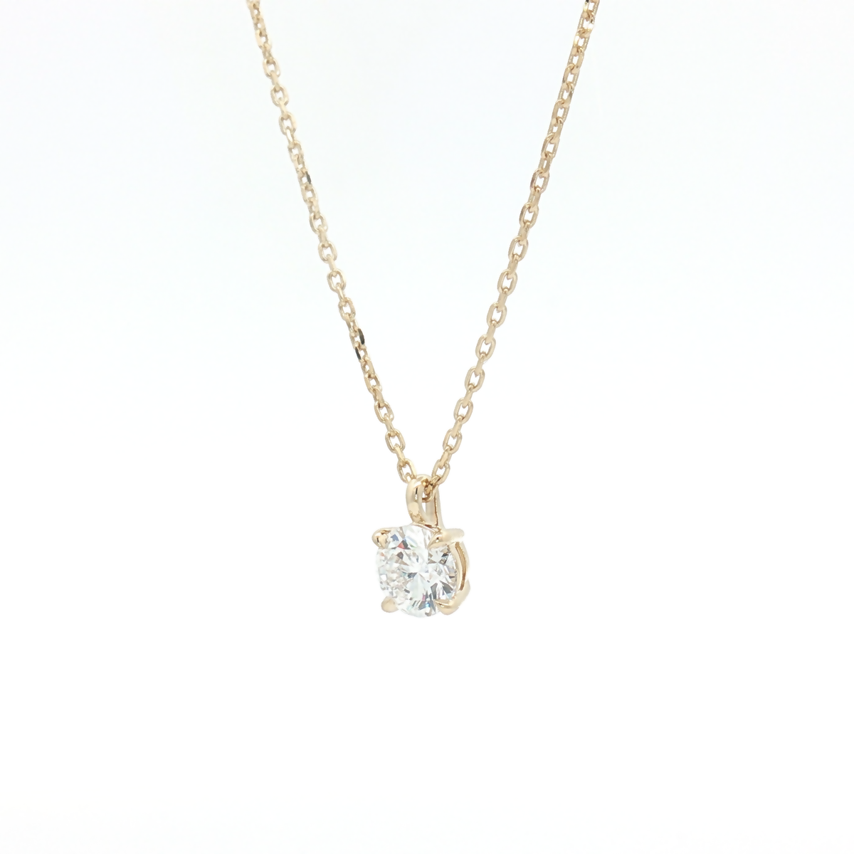 Lab Diamond 0.50ct Brilliant-Cut 9ct Yellow Gold Pendant