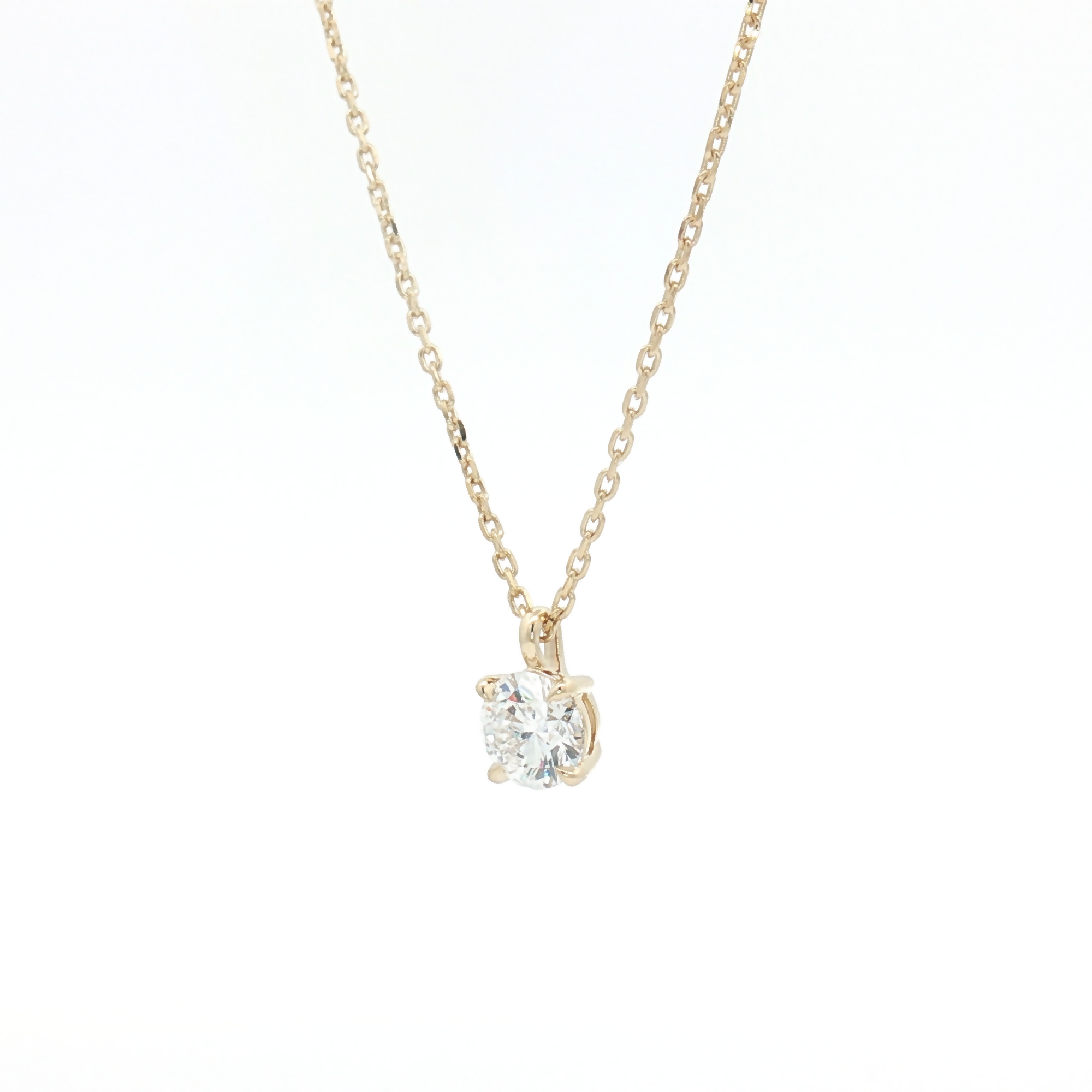 Lab Diamond 0.50ct Brilliant-Cut 9ct Yellow Gold Pendant