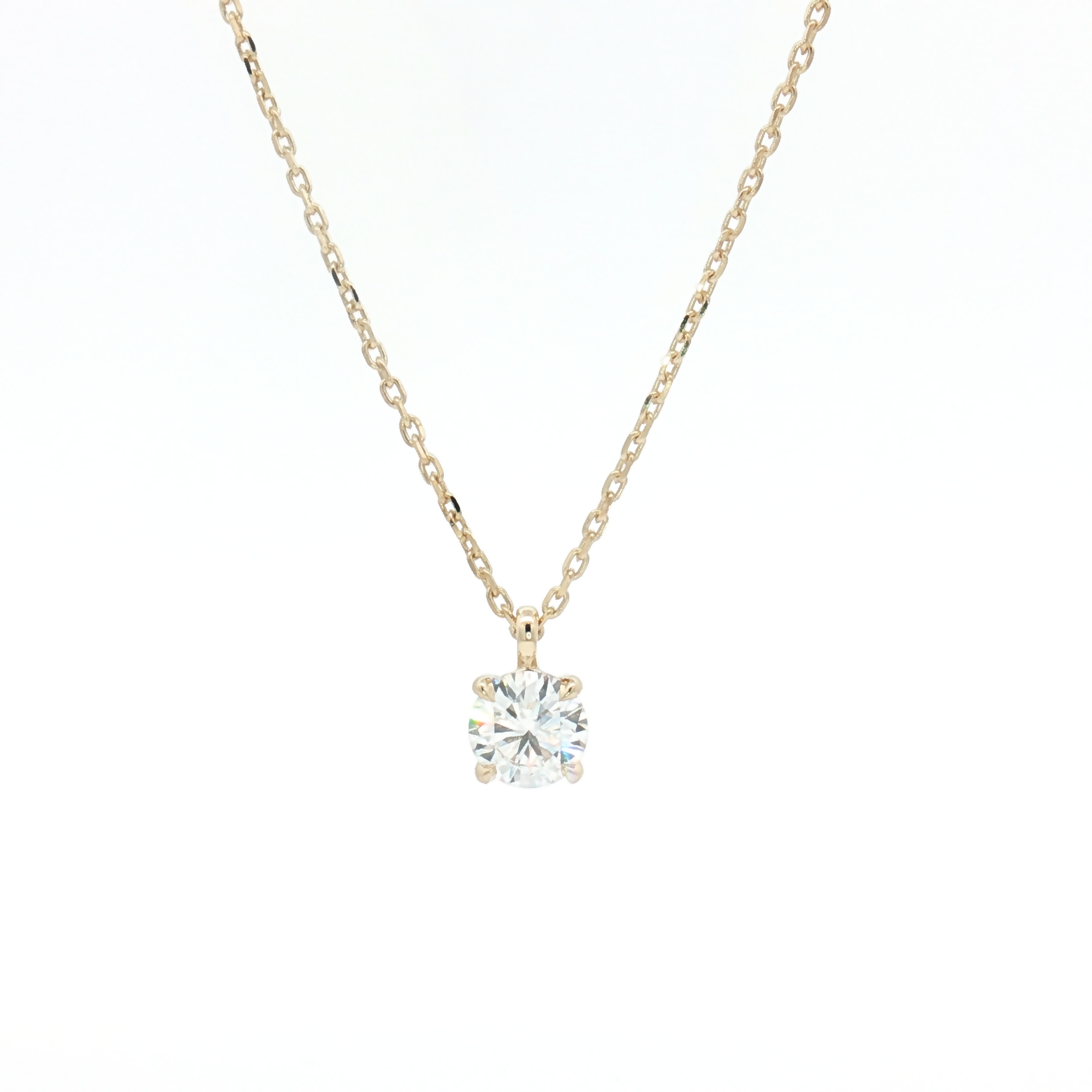 Lab Diamond 0.50ct Brilliant-Cut 9ct Yellow Gold Pendant