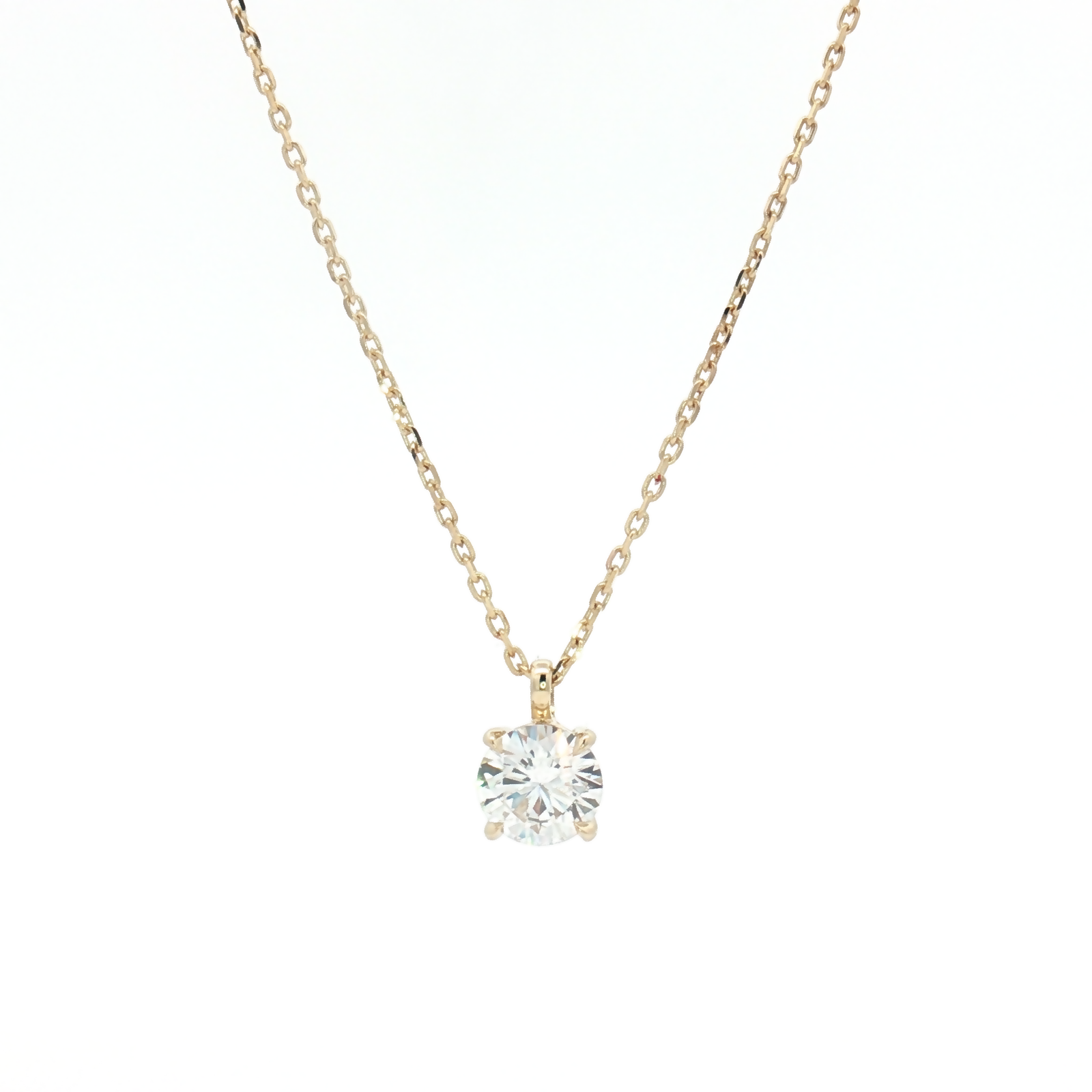 Lab Diamond 0.75ct Brilliant-Cut 9ct Yellow Gold Pendant