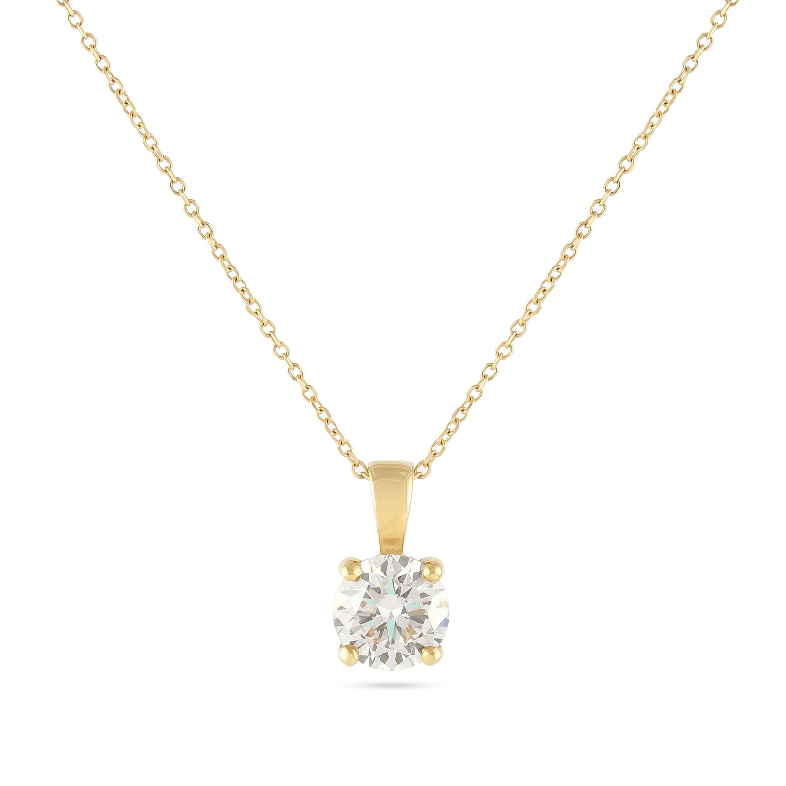 Lab Diamond 1.50ct Brilliant-Cut 18ct Yellow Gold Pendant