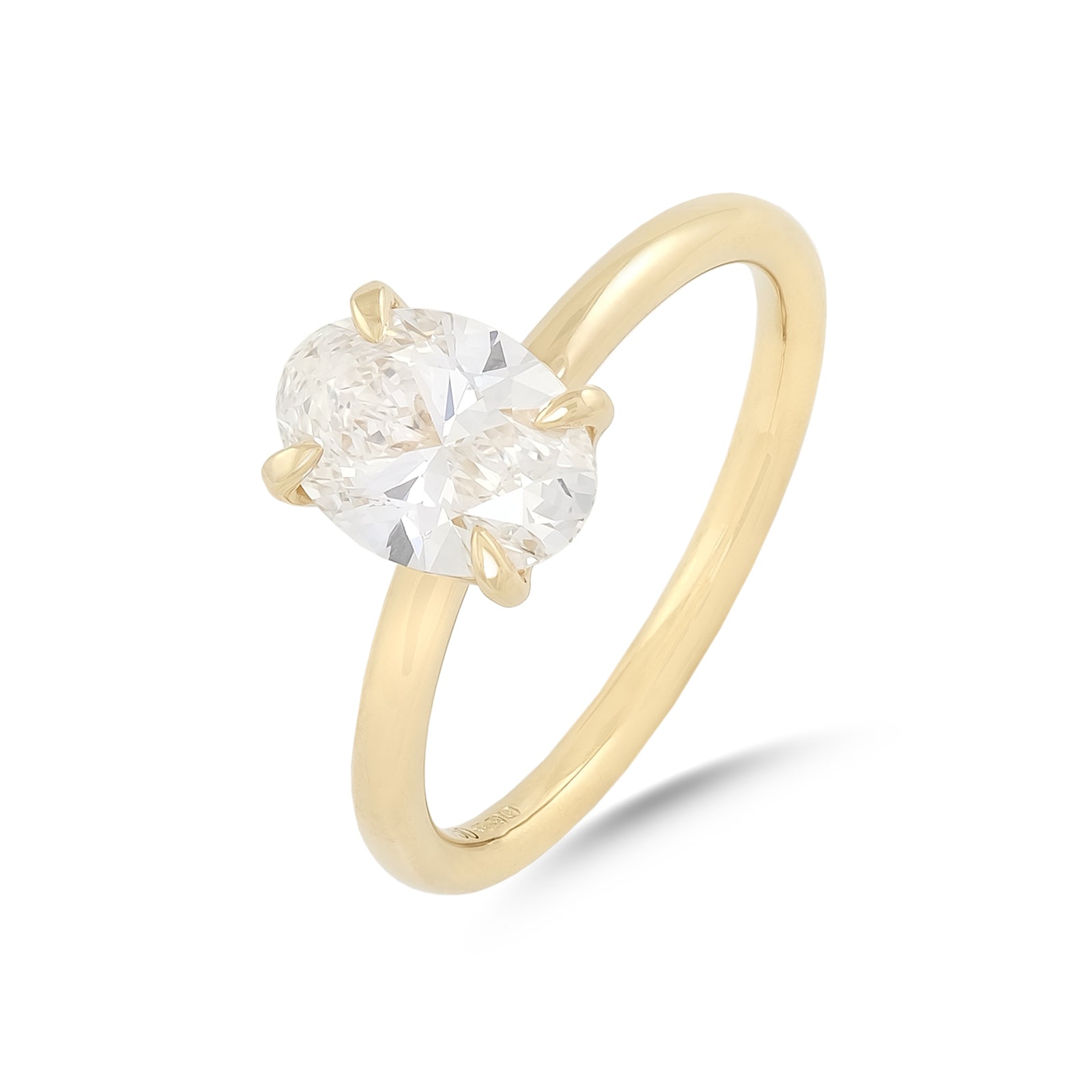 Lab Diamond 1.50ct Oval-Cut Solitaire Yellow Gold Engagement Ring