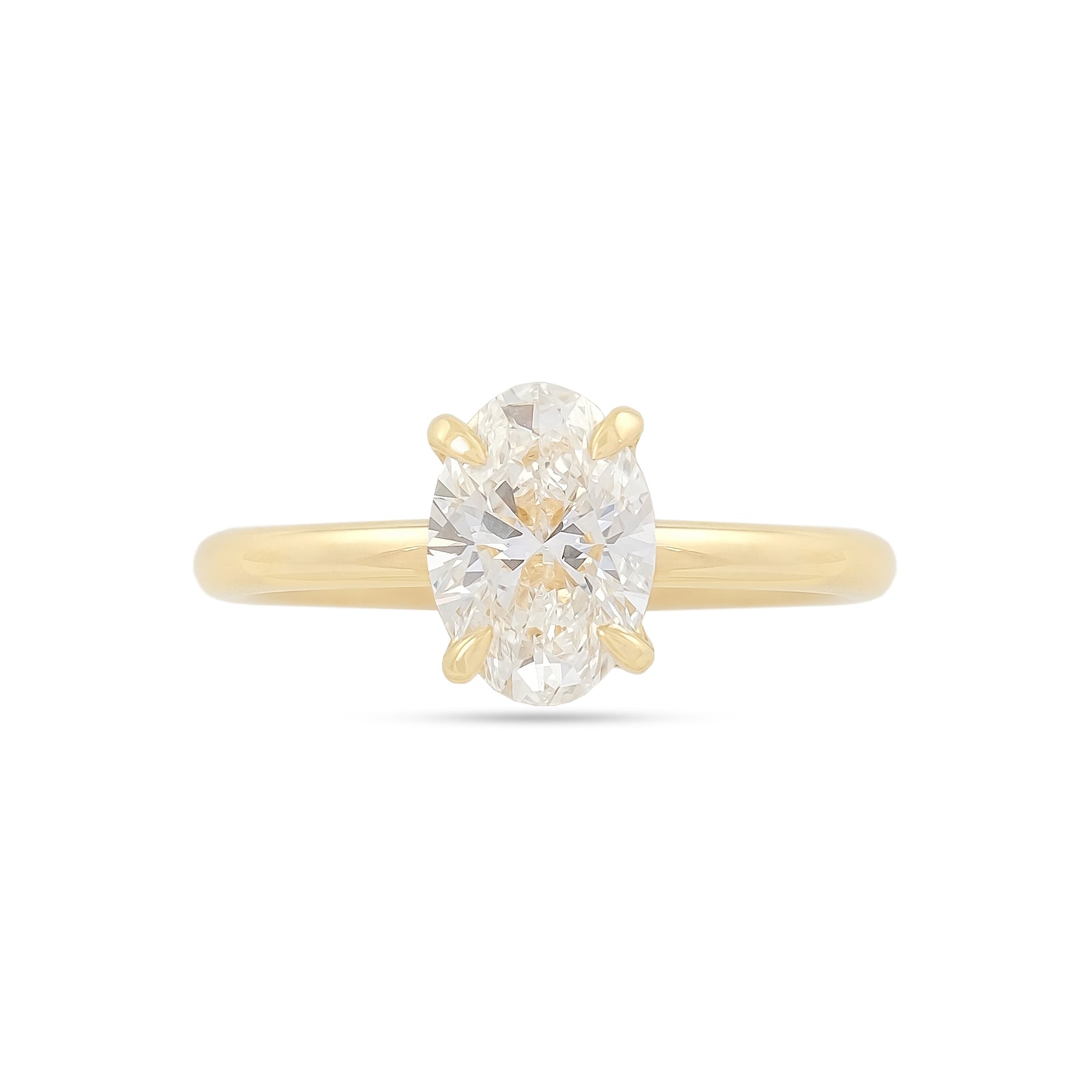 Lab Diamond 1.50ct Oval-Cut Solitaire Yellow Gold Engagement Ring