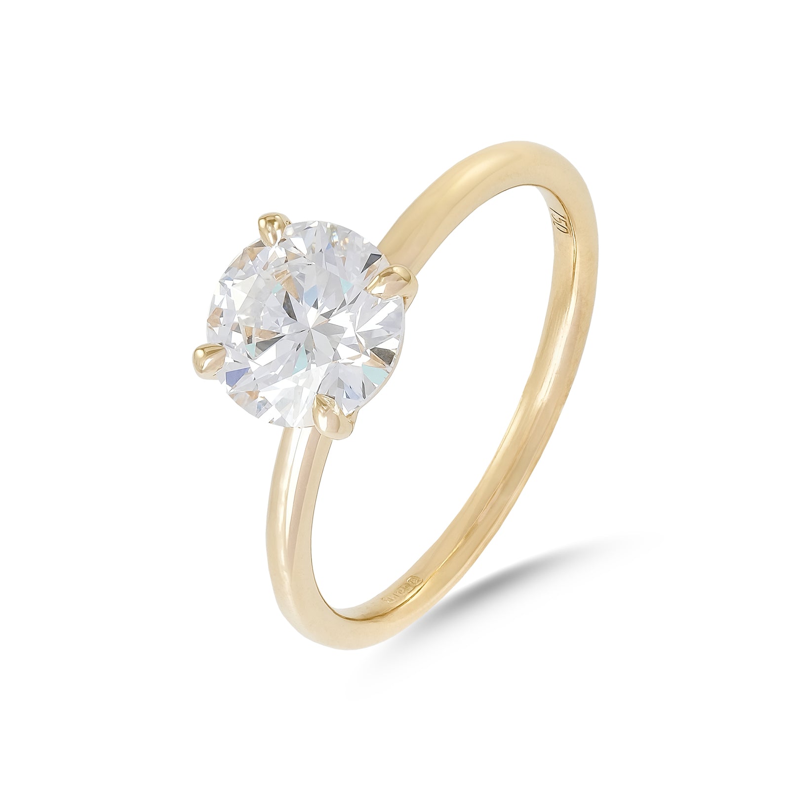 Lab Diamond 1.52ct Brilliant-Cut solitaire Yellow Gold Engagement Ring