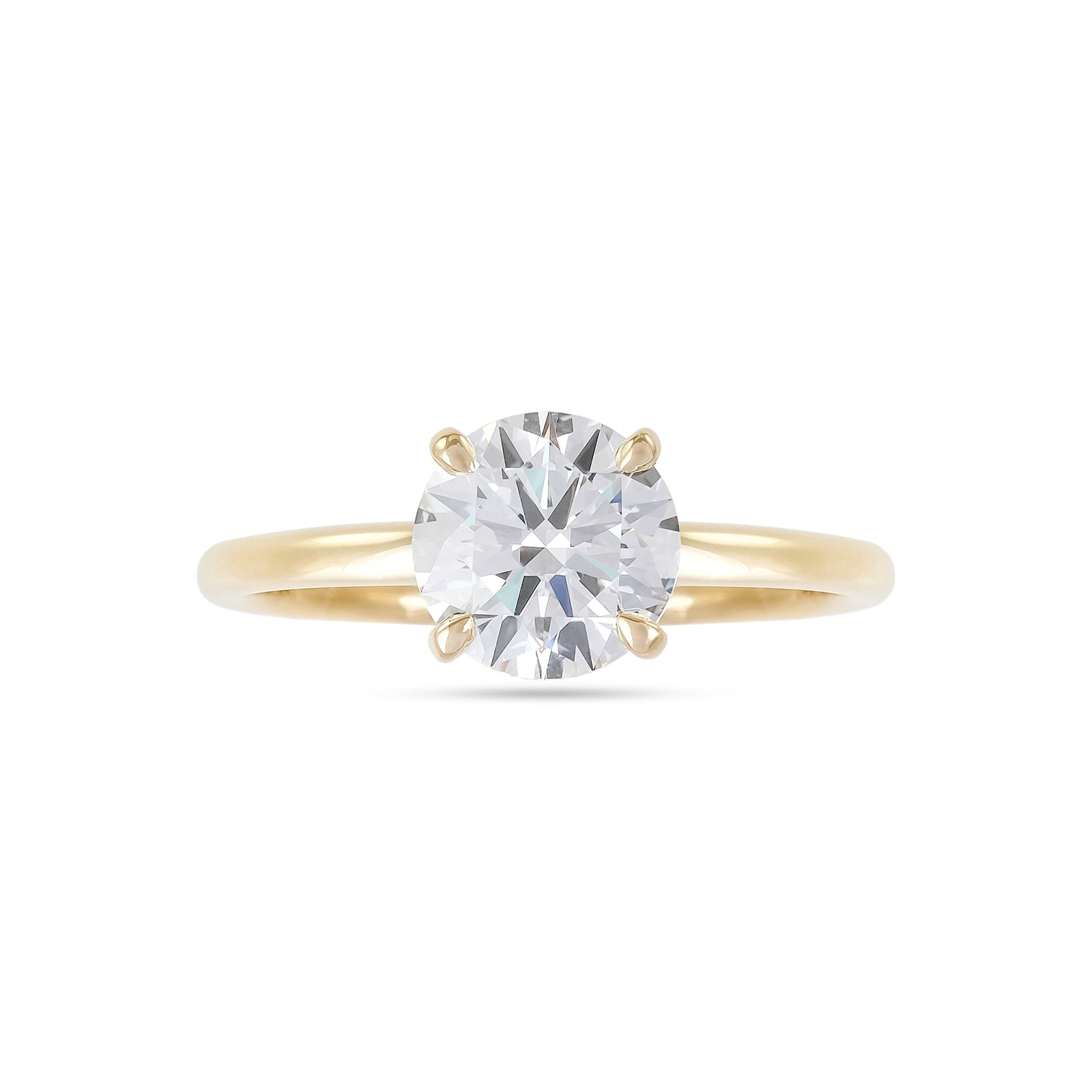 Lab Diamond 1.52ct Brilliant-Cut solitaire Yellow Gold Engagement Ring