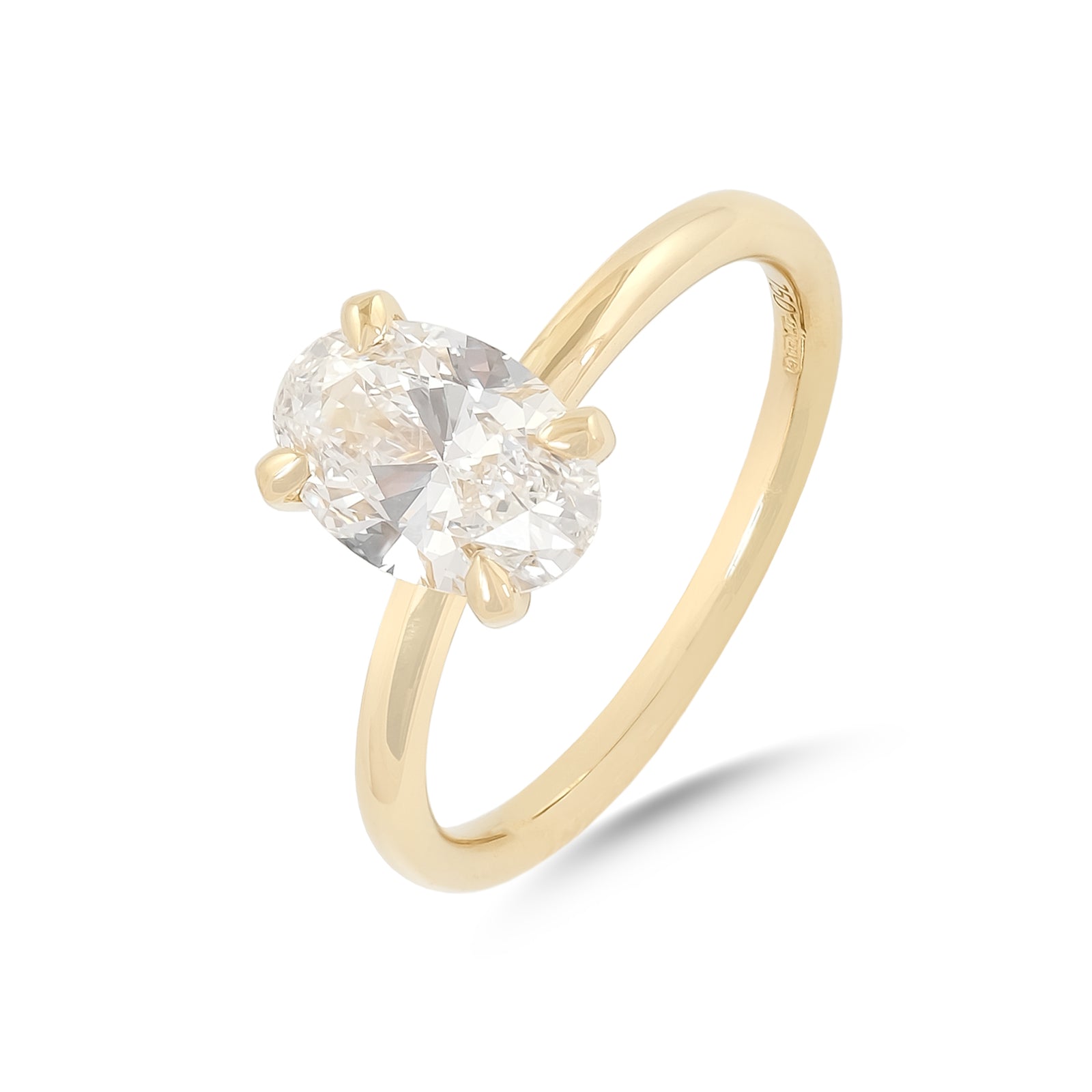 Lab Diamond 1.54ct Oval-Cut Yellow Gold Engagement Ring
