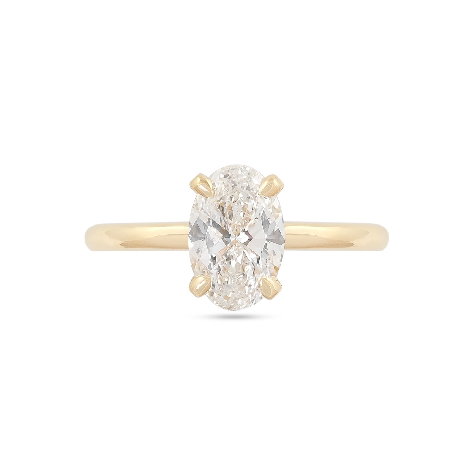 Lab Diamond 1.54ct Oval-Cut Yellow Gold Engagement Ring