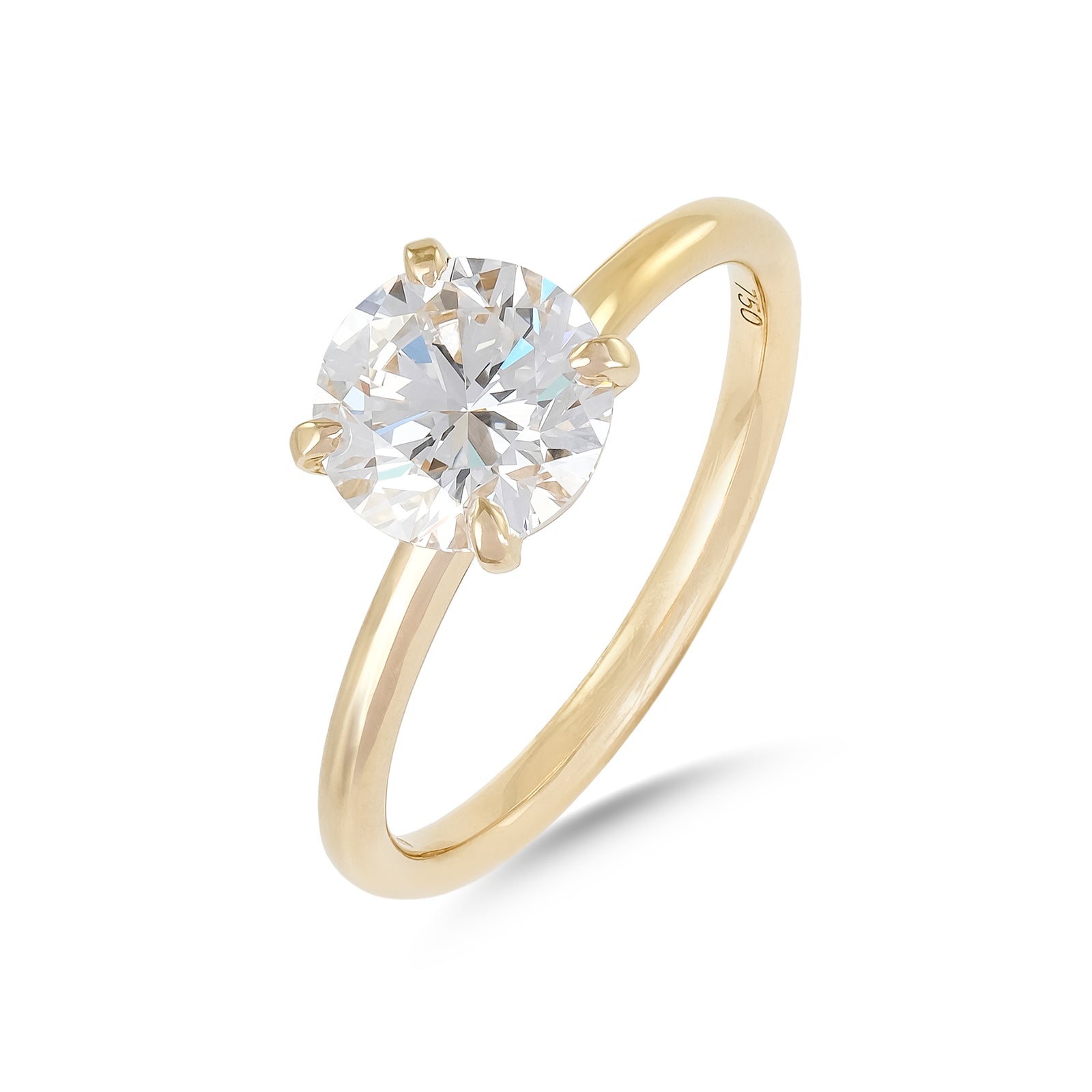 Lab Diamond 1.60ct Brilliant-Cut Solitaire 18ct Yellow Gold Engagement Ring