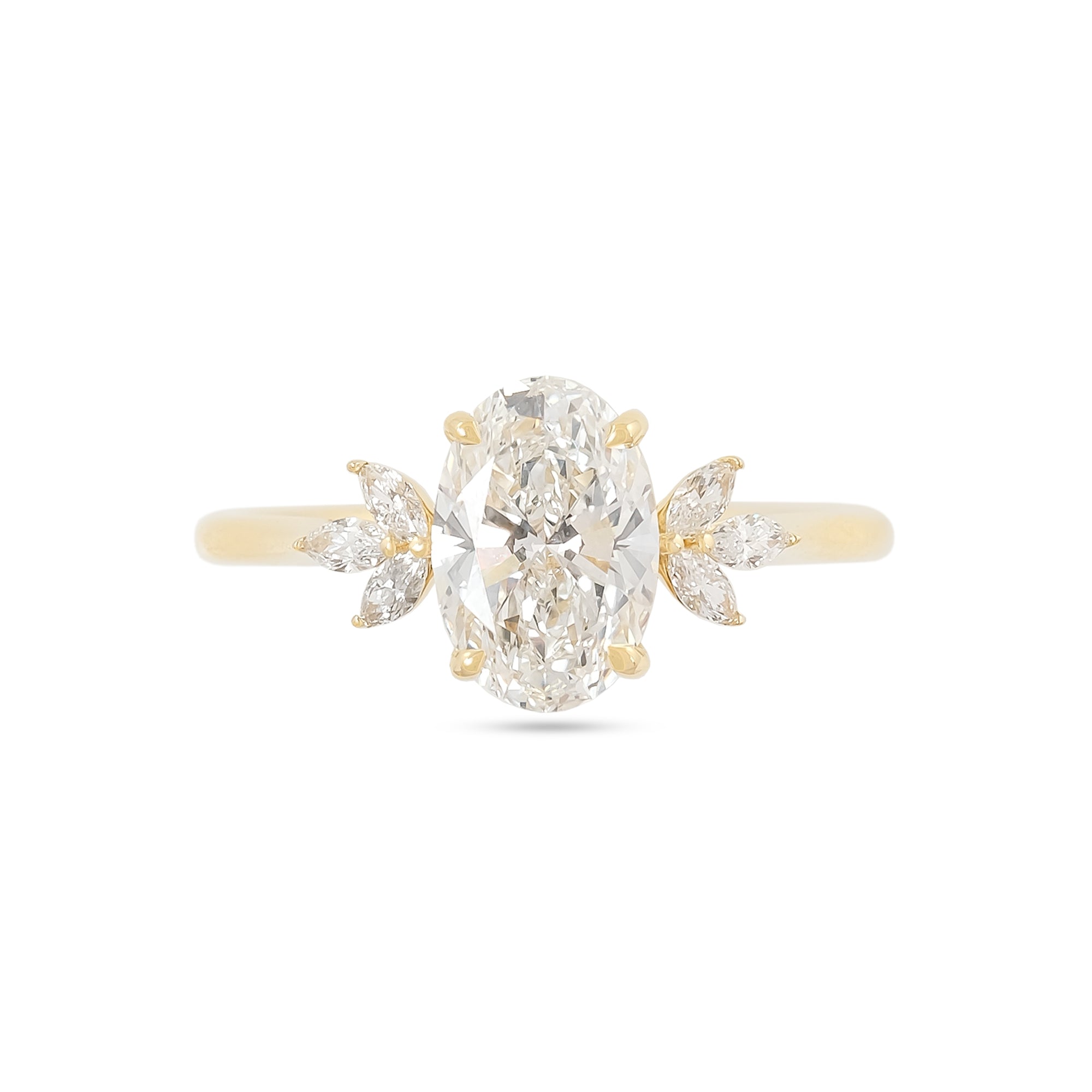 Lab Diamond 1.62ct Oval-Cut Yellow Gold Engagement Ring 