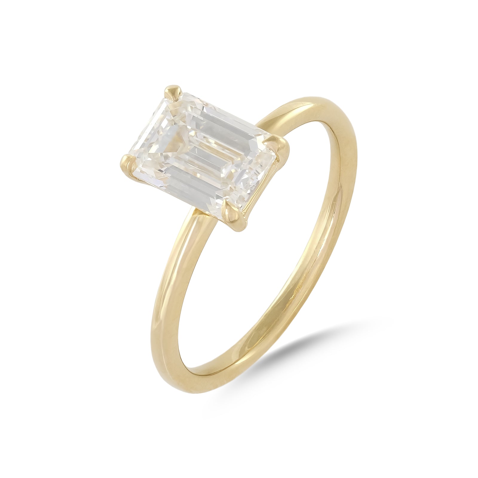 Lab Diamond 2.00ct Emerald-Cut Solitaire Engagement Ring