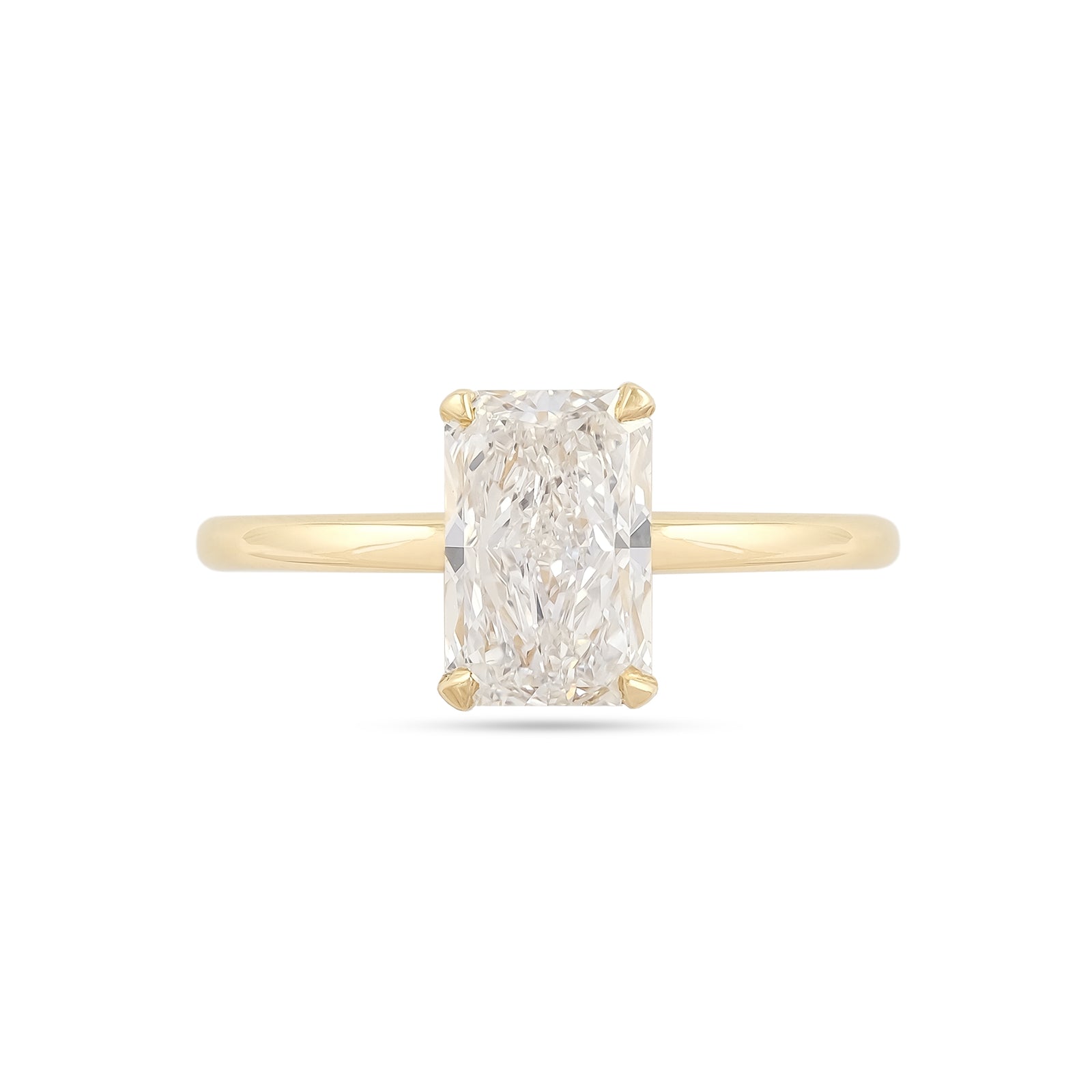 Lab Diamond 2.00ct Radiant-Cut Solitaire Yellow Gold Engagement Ring