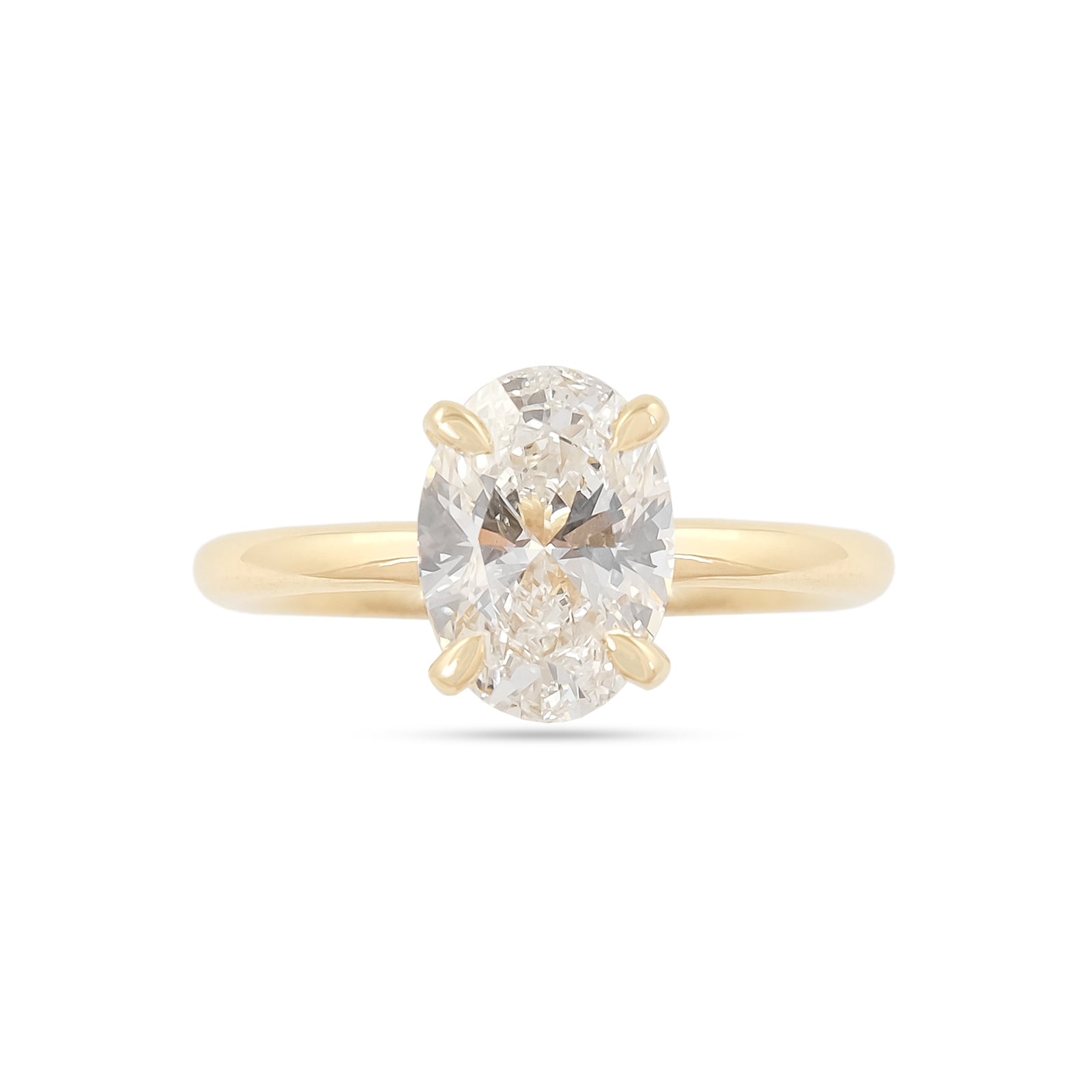 Lab Diamond 2.03ct Oval-Cut Yellow Gold Engagement Ring