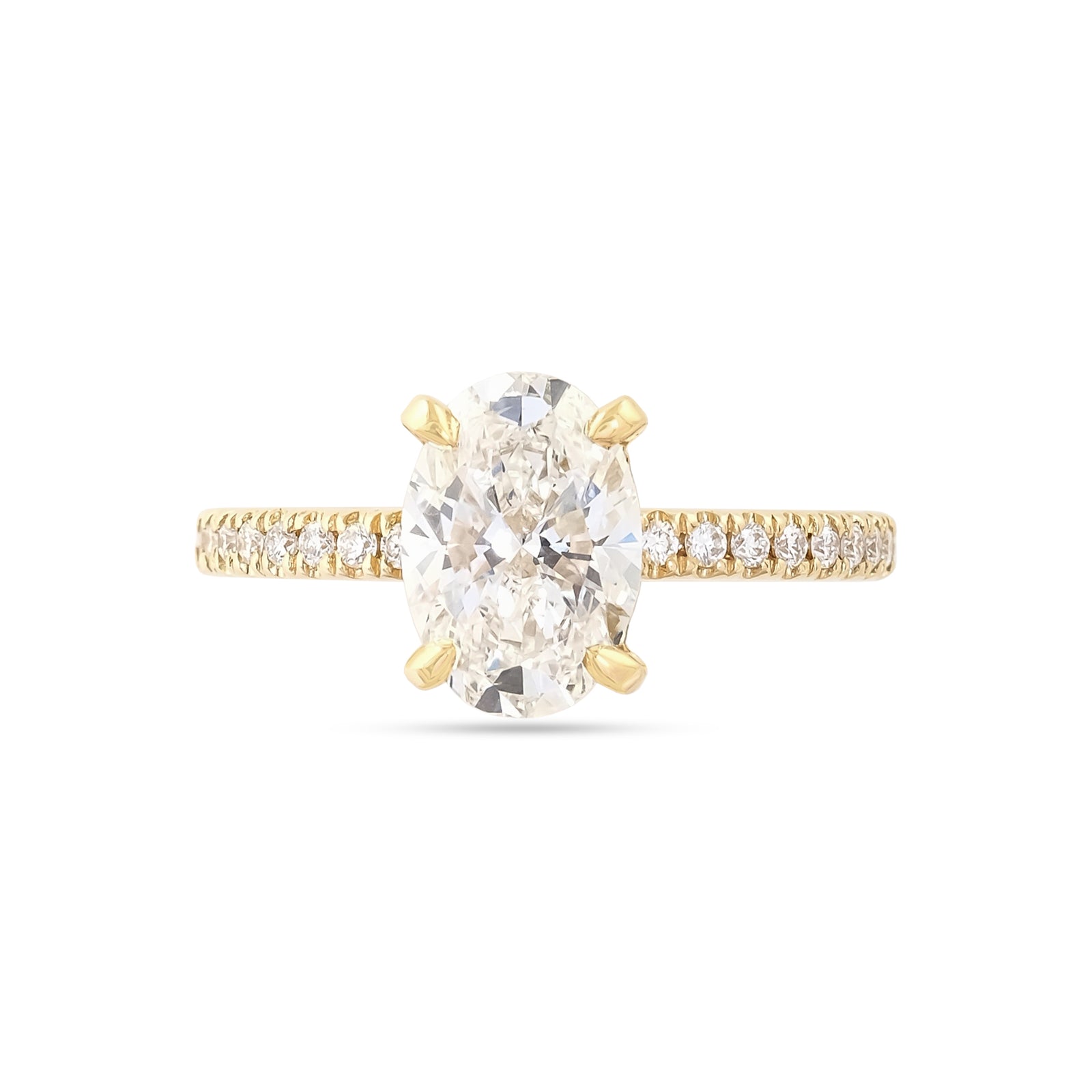 Lab Diamond 2.19ct Oval-Cut Engagement Ring with Diamond Set Shoulders