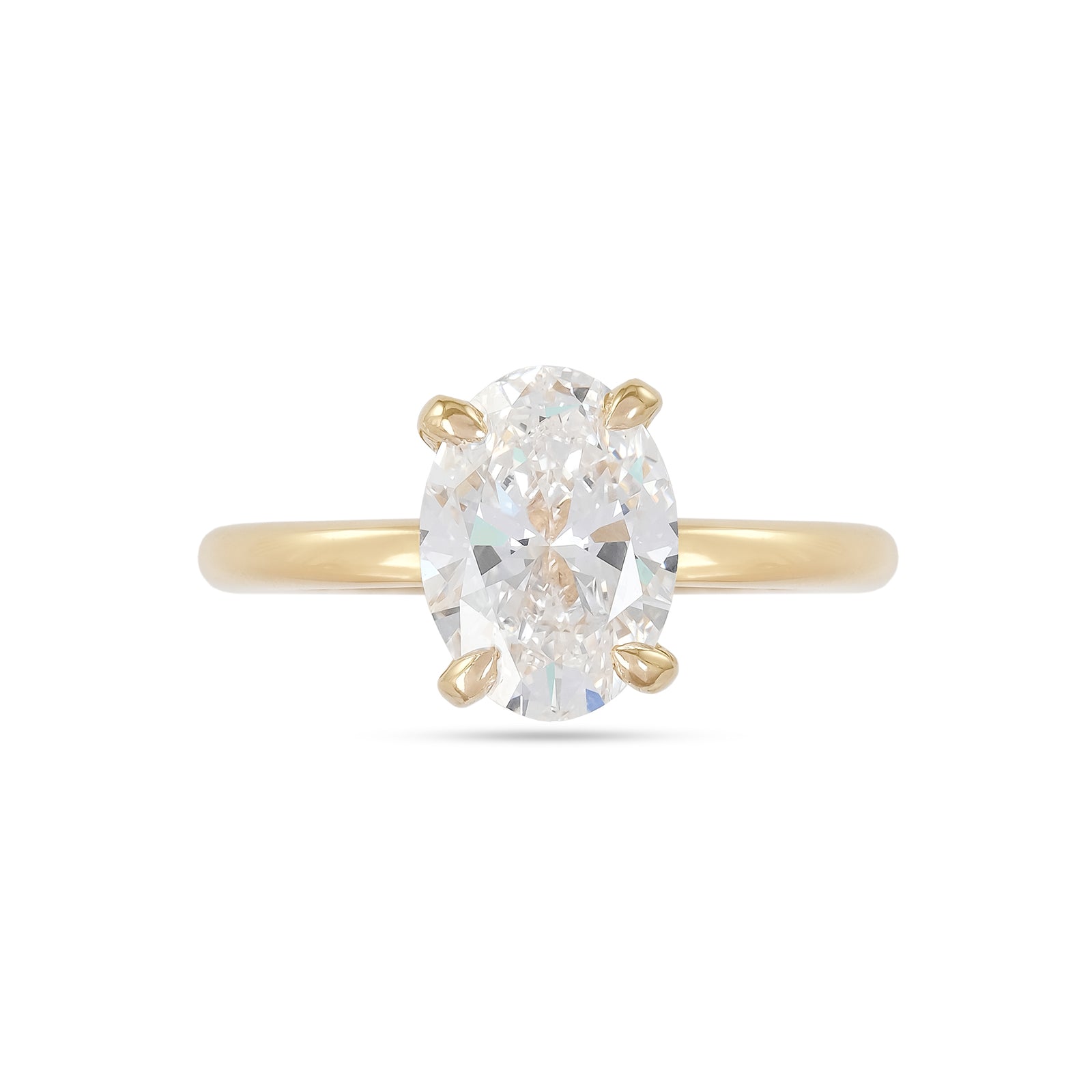 Lab Diamond 2.22ct Oval-Cut Solitaire Yellow Gold Engagement Ring