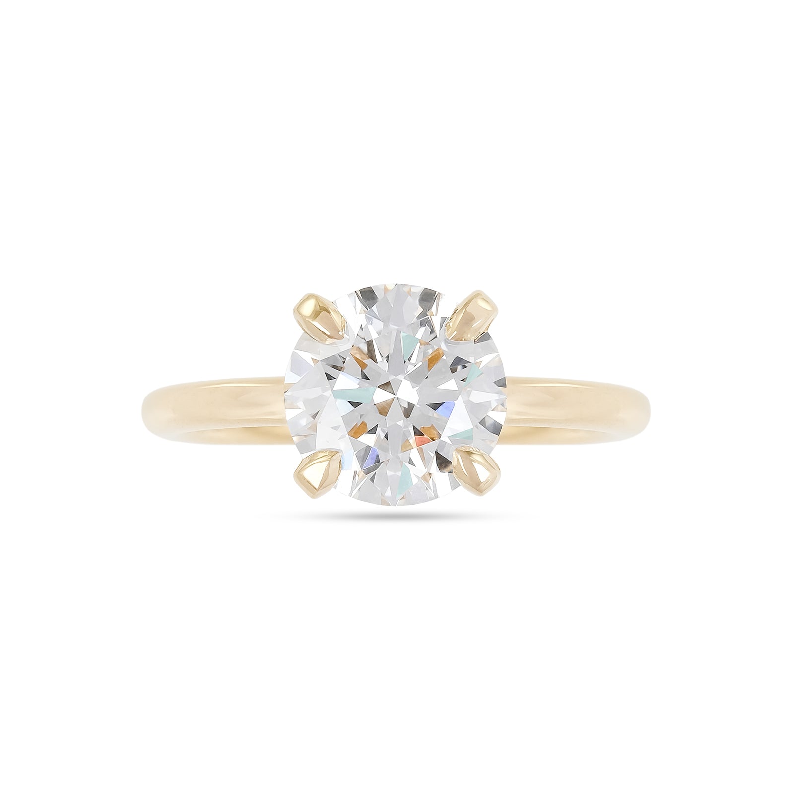 Lab Diamond 2.40ct Brilliant-Cut Solitaire Yellow Gold Engagement Ring