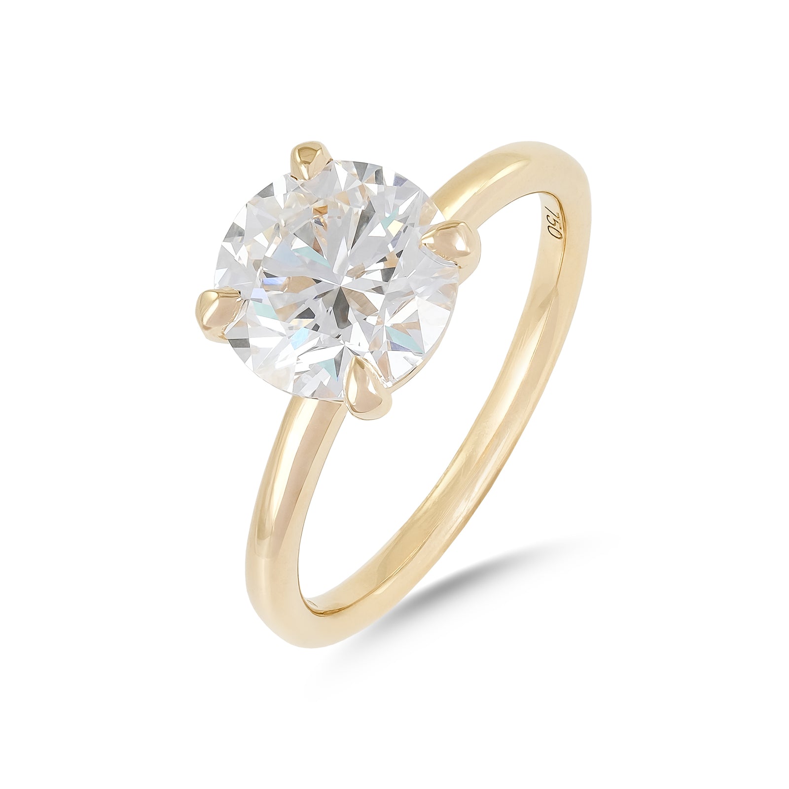 Lab Diamond 2.57ct Brilliant-Cut Solitaire Yellow Gold Engagement Ring