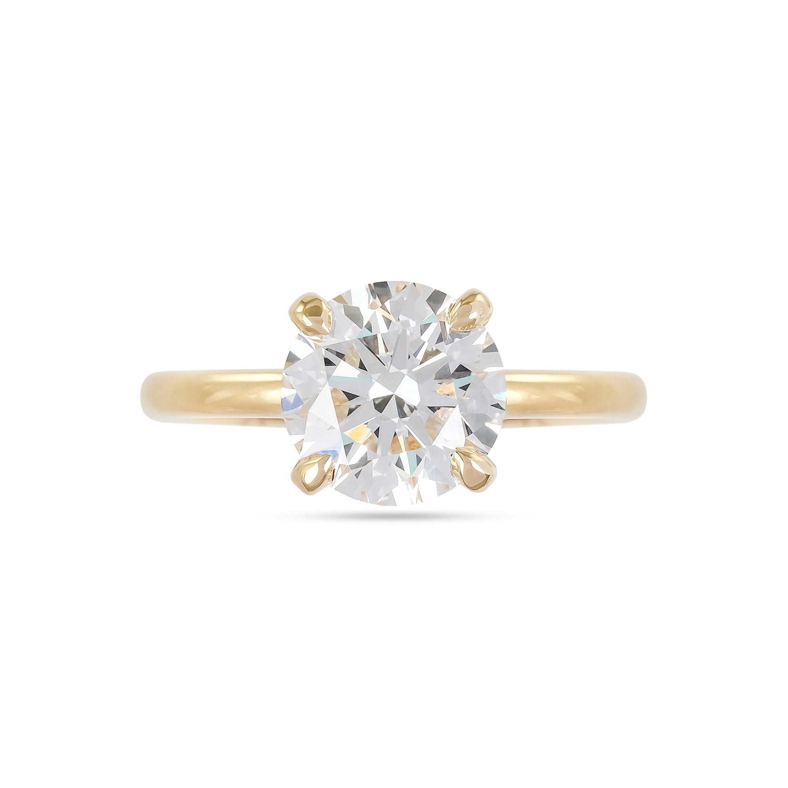 Lab Diamond 2.57ct Brilliant-Cut Solitaire Yellow Gold Engagement Ring