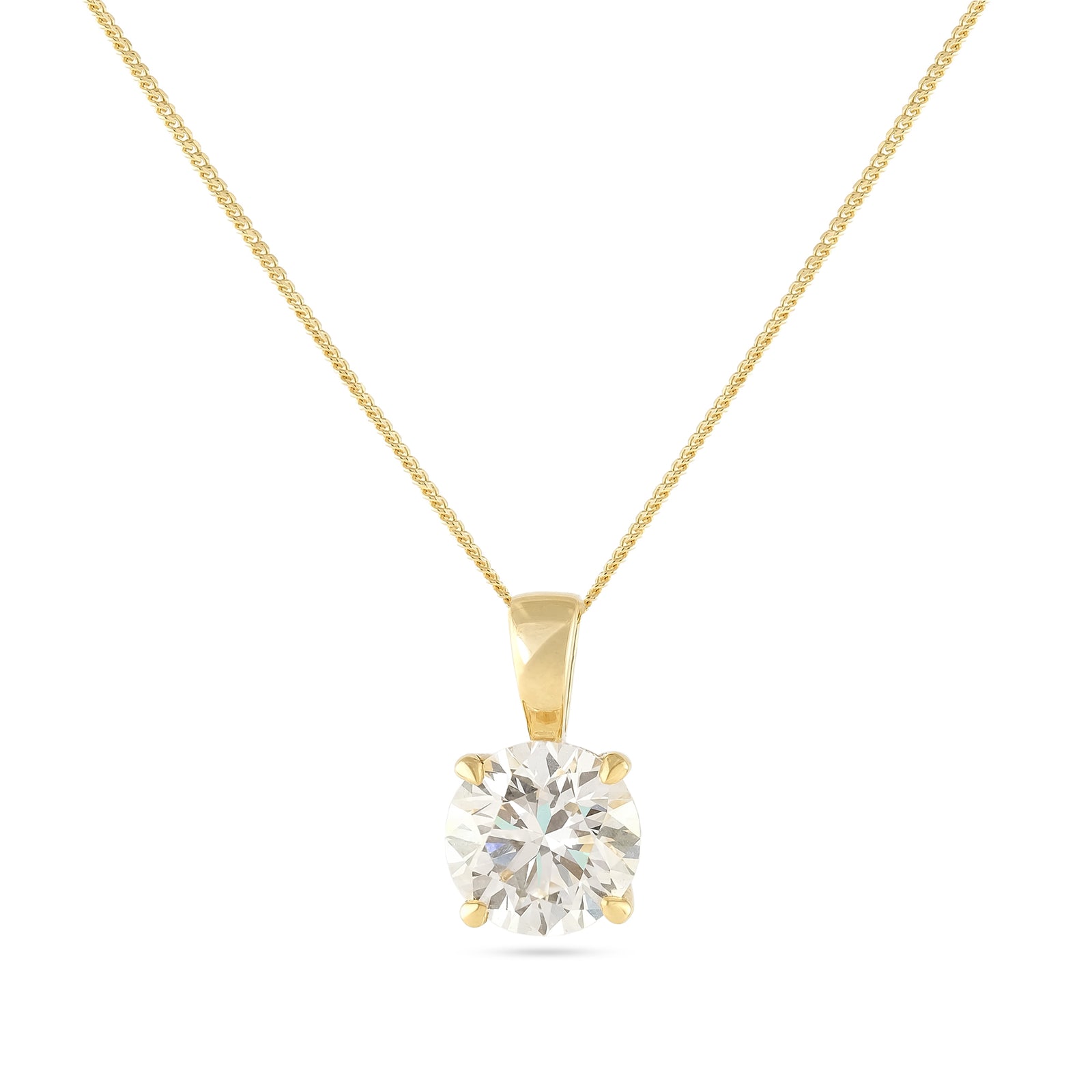 Lab Diamond 2.90ct Brilliant-Cut 18ct Yellow Gold Pendant