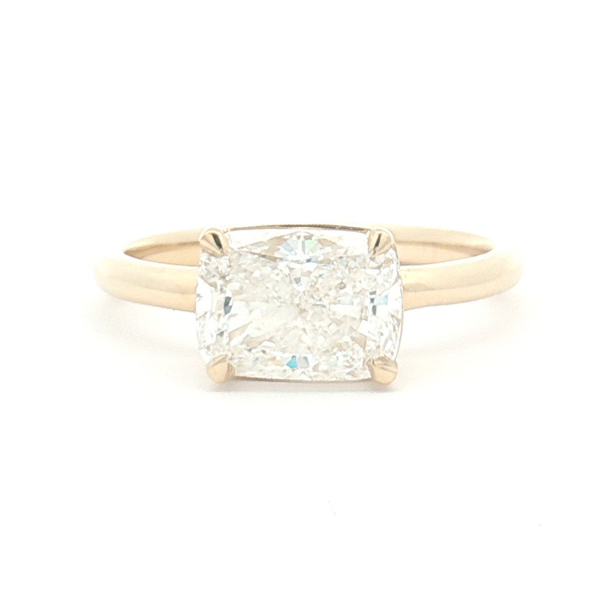 Lab Diamond 2ct Cushion-cut East-west Engagement Ring