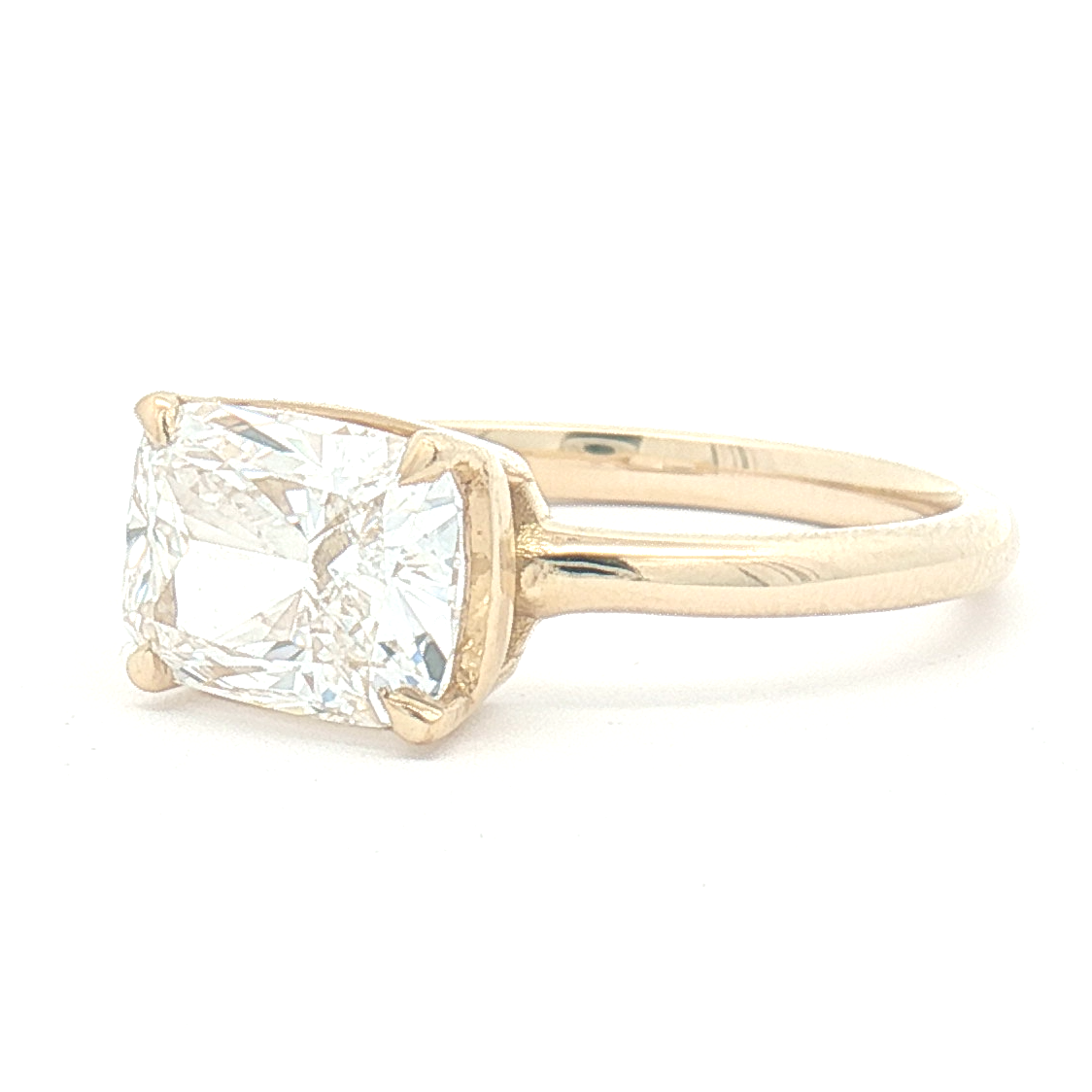 Lab Diamond 2ct Cushion-cut East-west Engagement Ring