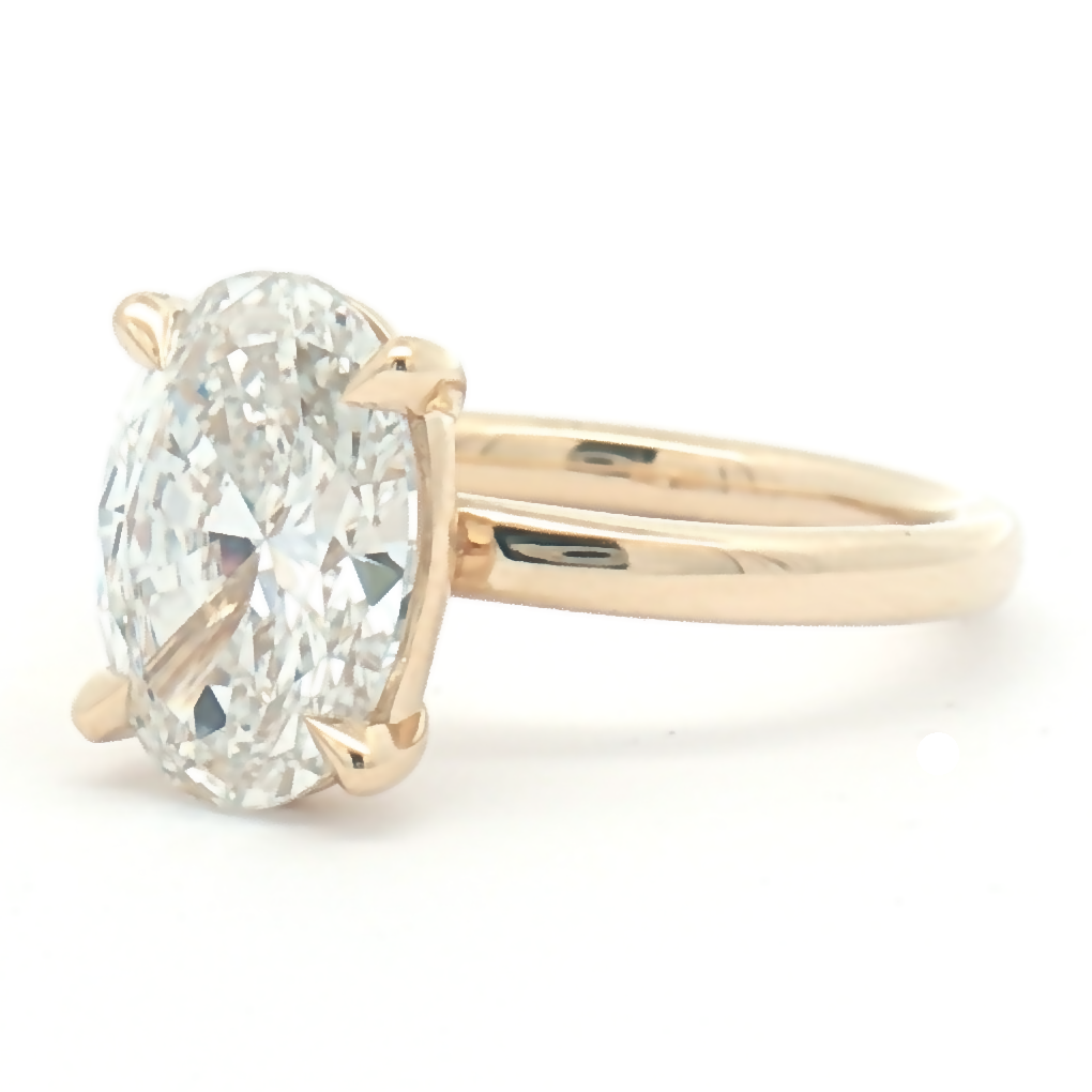 Lab Diamond 3.00ct Oval-cut Solitaire Engagement Ring