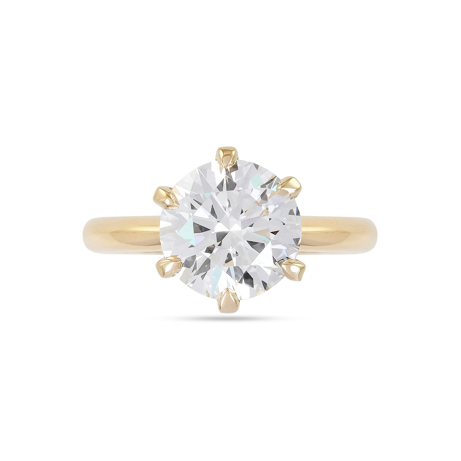 Lab Diamond 3.03ct Brilliant-Cut Solitaire Yellow Gold Engagement Ring