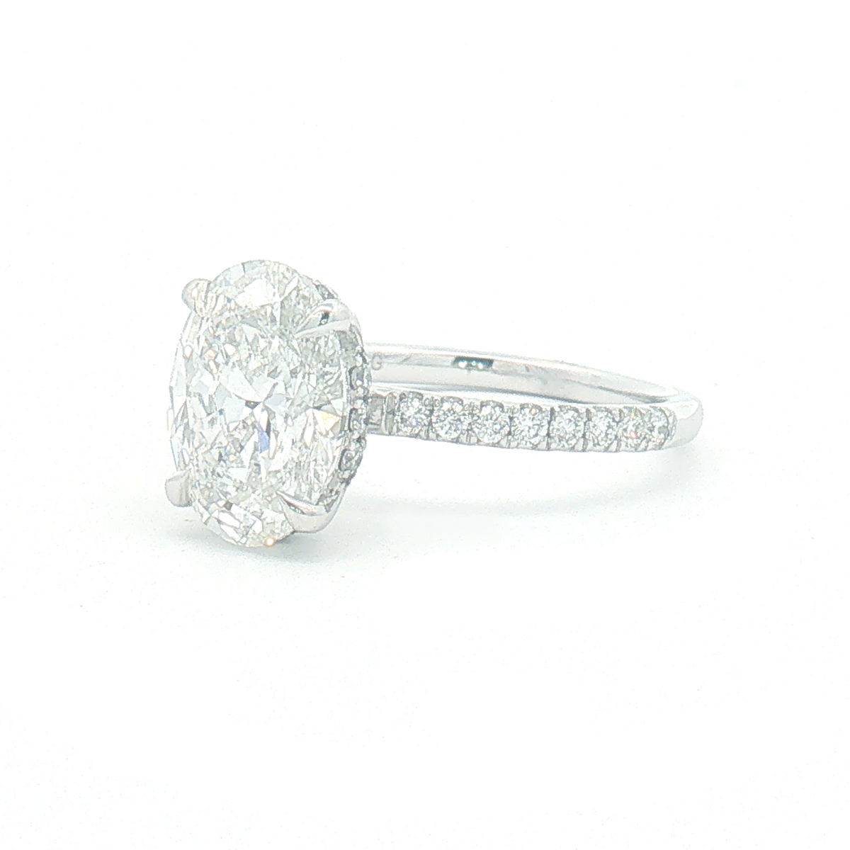 Lab Diamond 3.40ct Oval-cut Engagement Ring